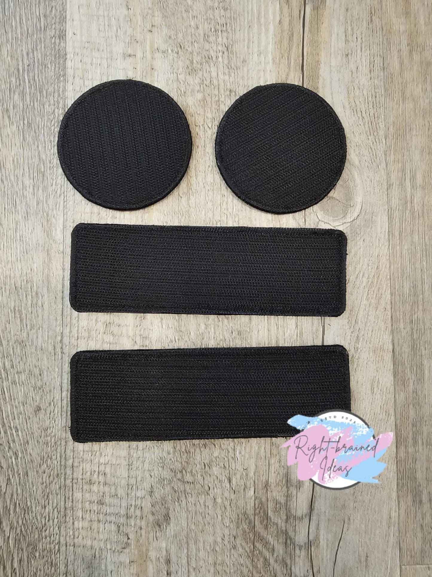 Service Dog, Cardiac Alert Black On Red Canvas Four-piece Basic Patch Set