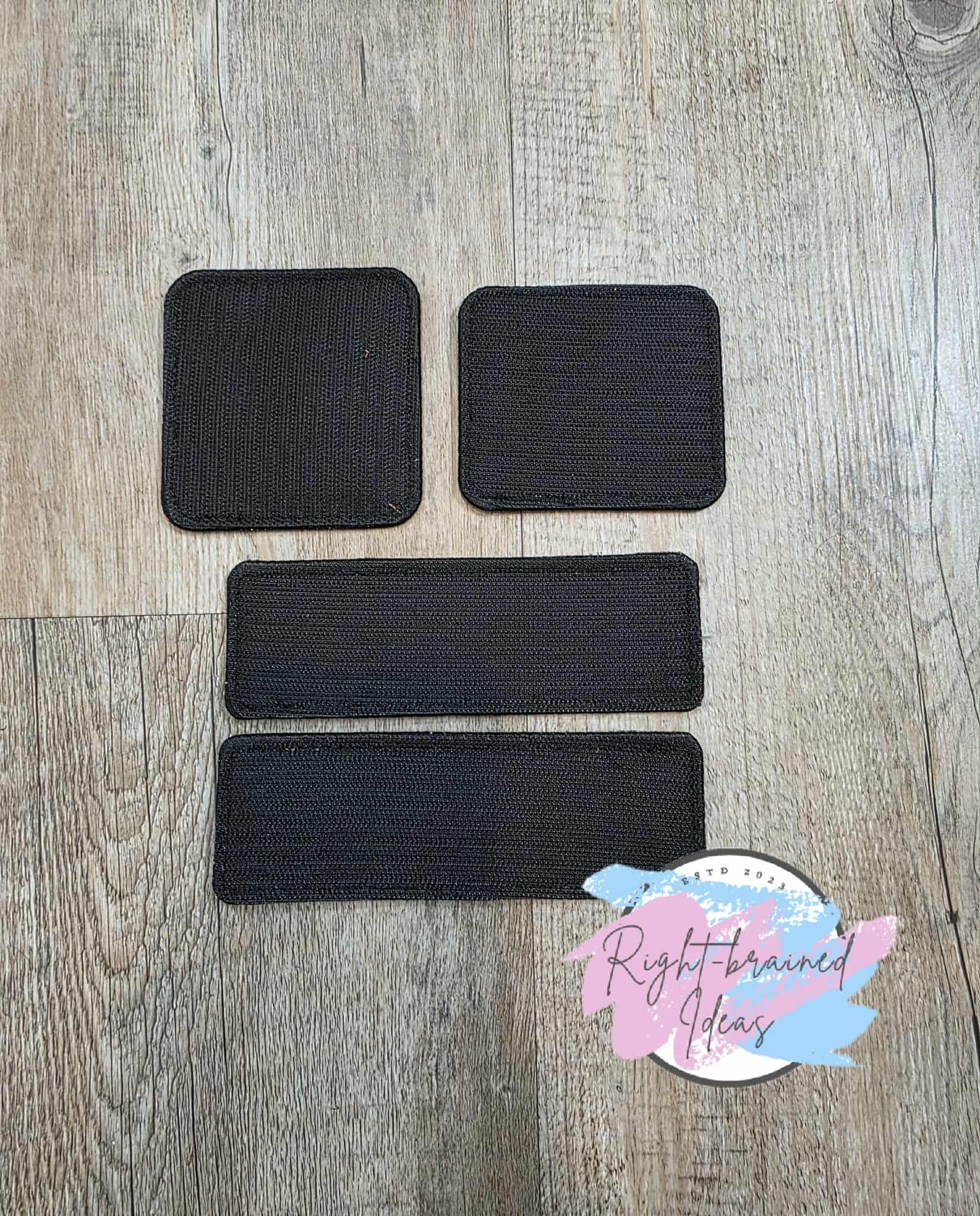 Service Dog Medical Alert Black And White On Sparkle Burnt Orange Vinyl Five-piece Patch and Patch Tab Set