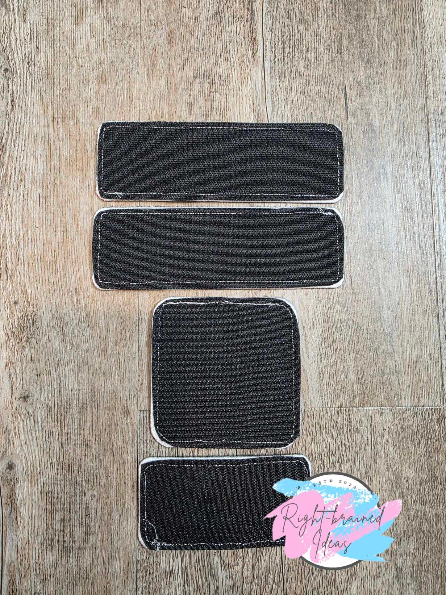 Service Dog Autism Assistance Rainbow And White On Black Light-Weight High Performance Twill Neurodivergent Inspired Four-piece Patch Set