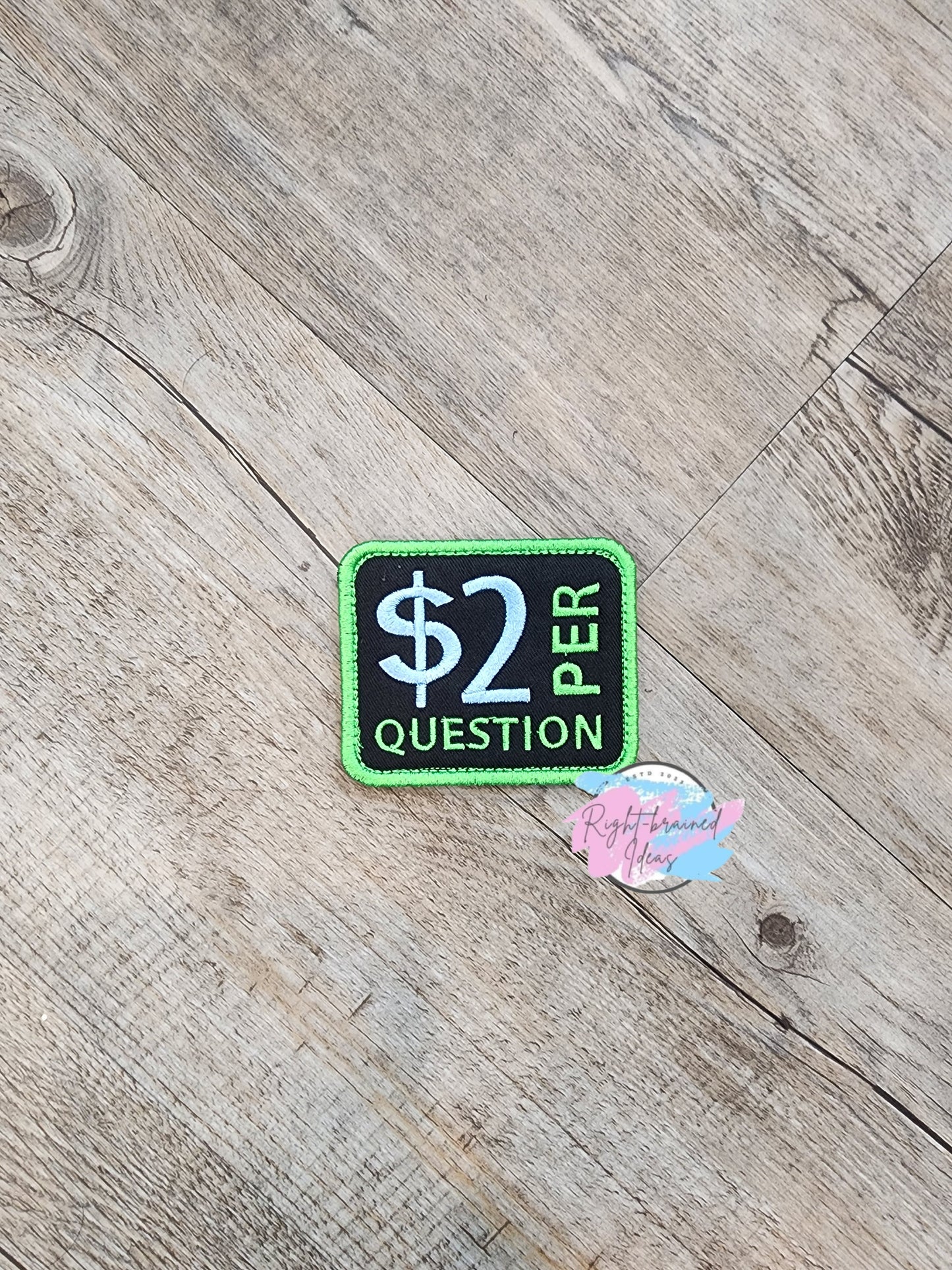 Service Dog, Do Not Distract Neon Green and Light Blue on Black Twill Five-piece Patch and Patch Tab Set