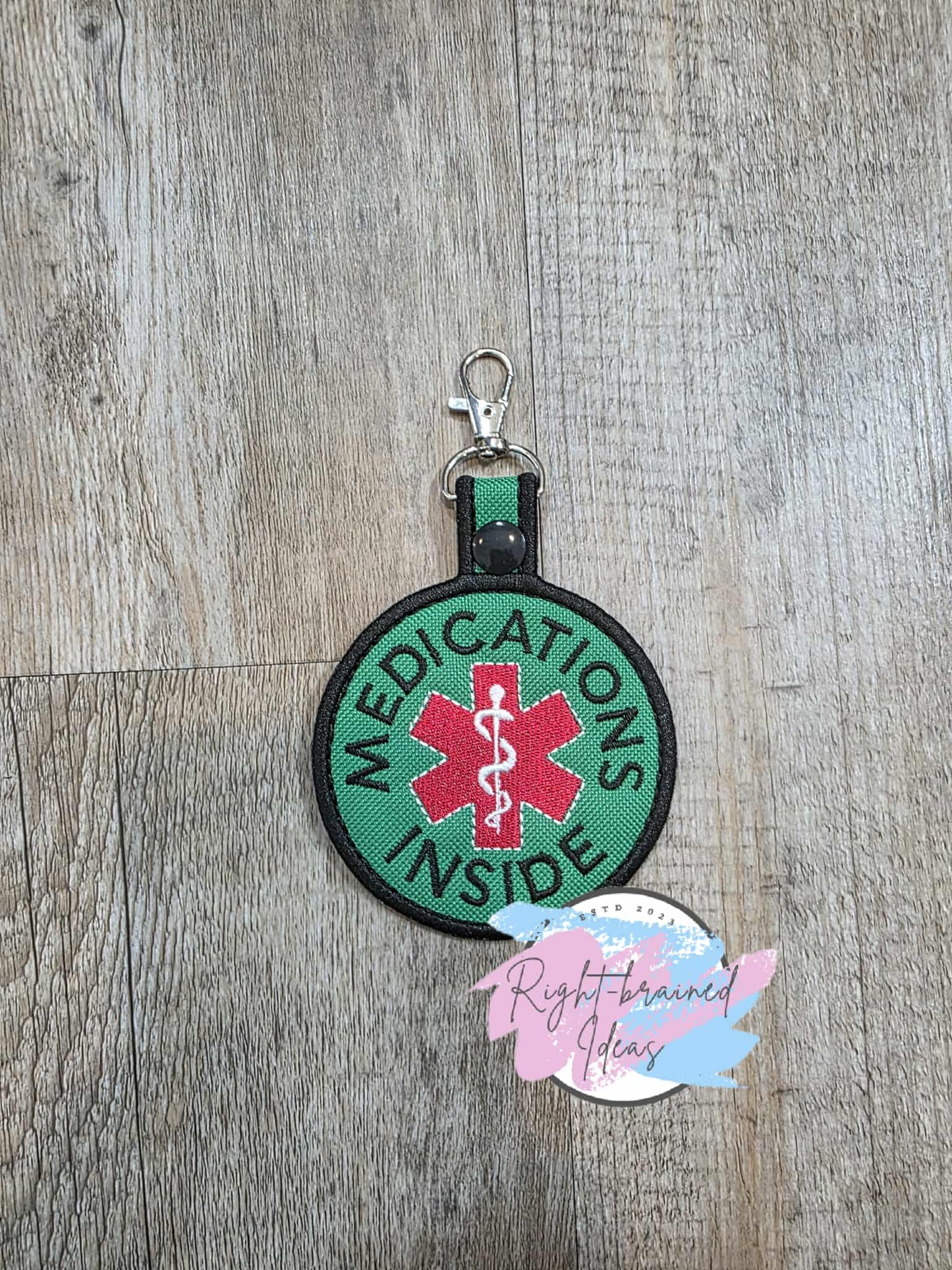 Service Dog Do Not Pet Black, White And Red On Kelly Green Canvas Two-piece Patch Tab and Leash Wrap Set