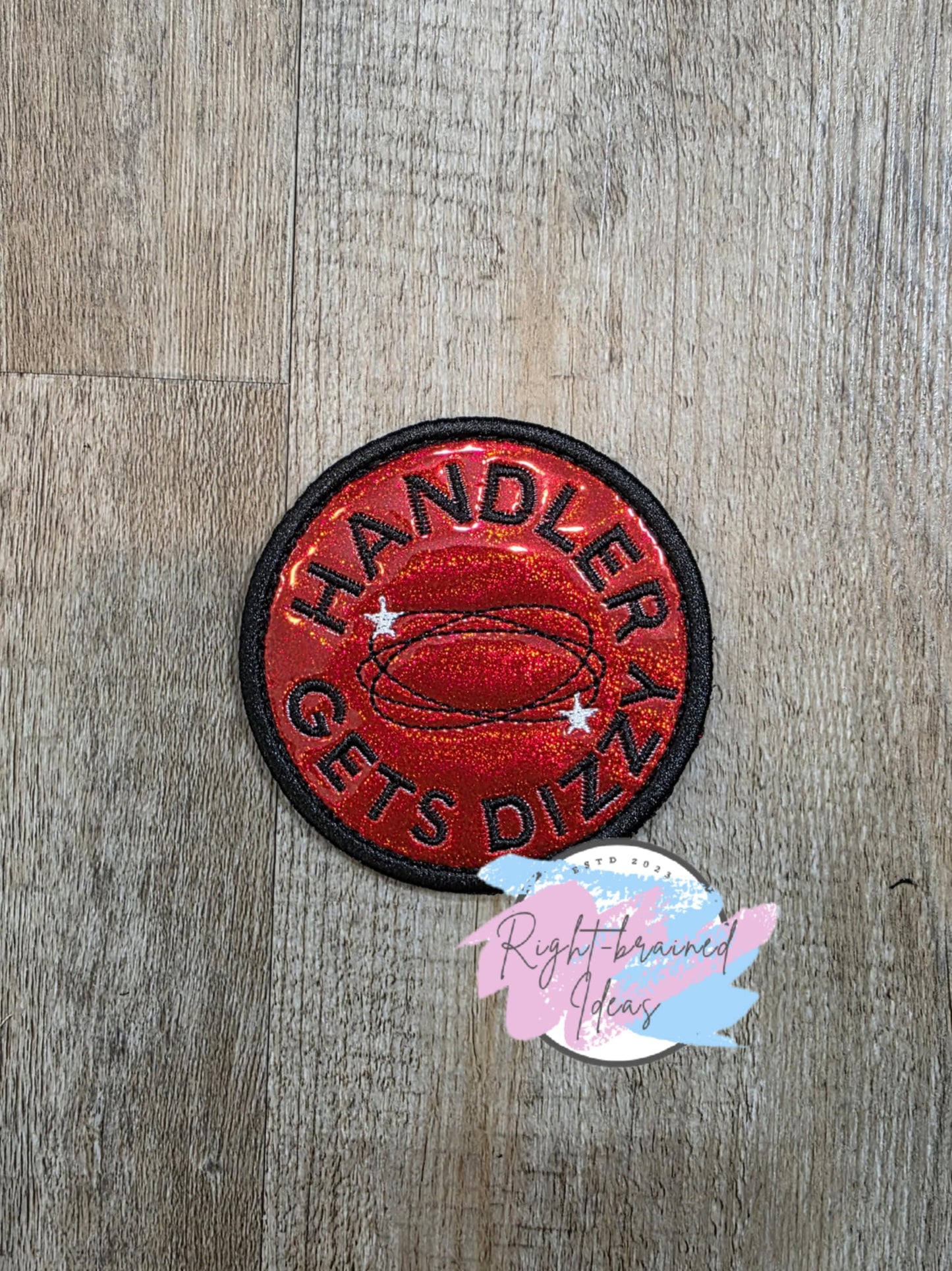 Service Dog Do Not Pet Black and White On Sparkle Red Holographic Vinyl Three-piece Patch Set