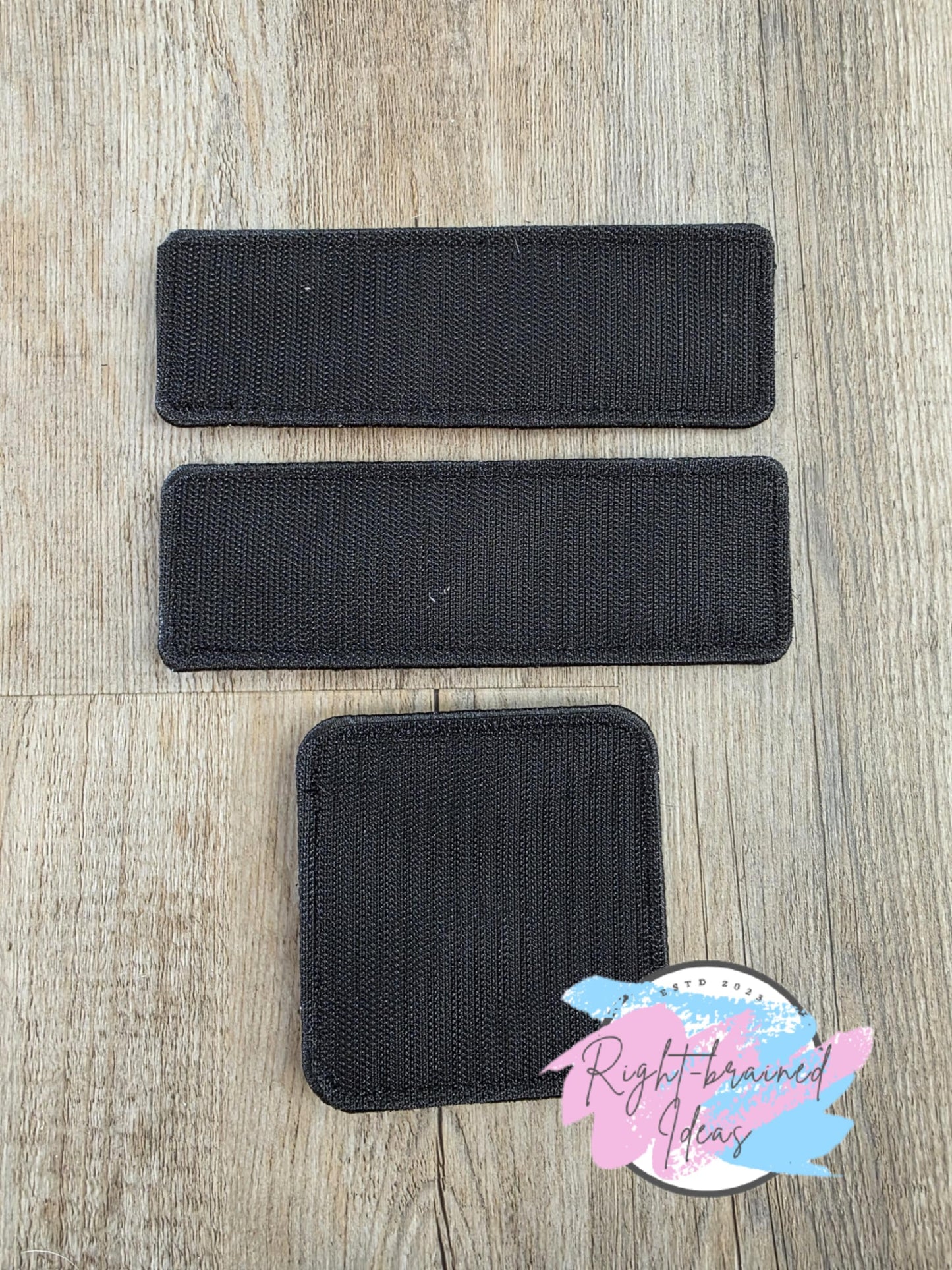 Service Dog Cardiac Alert Black And White On Sparkle Sky Blue Vinyl Three-piece Patch Set