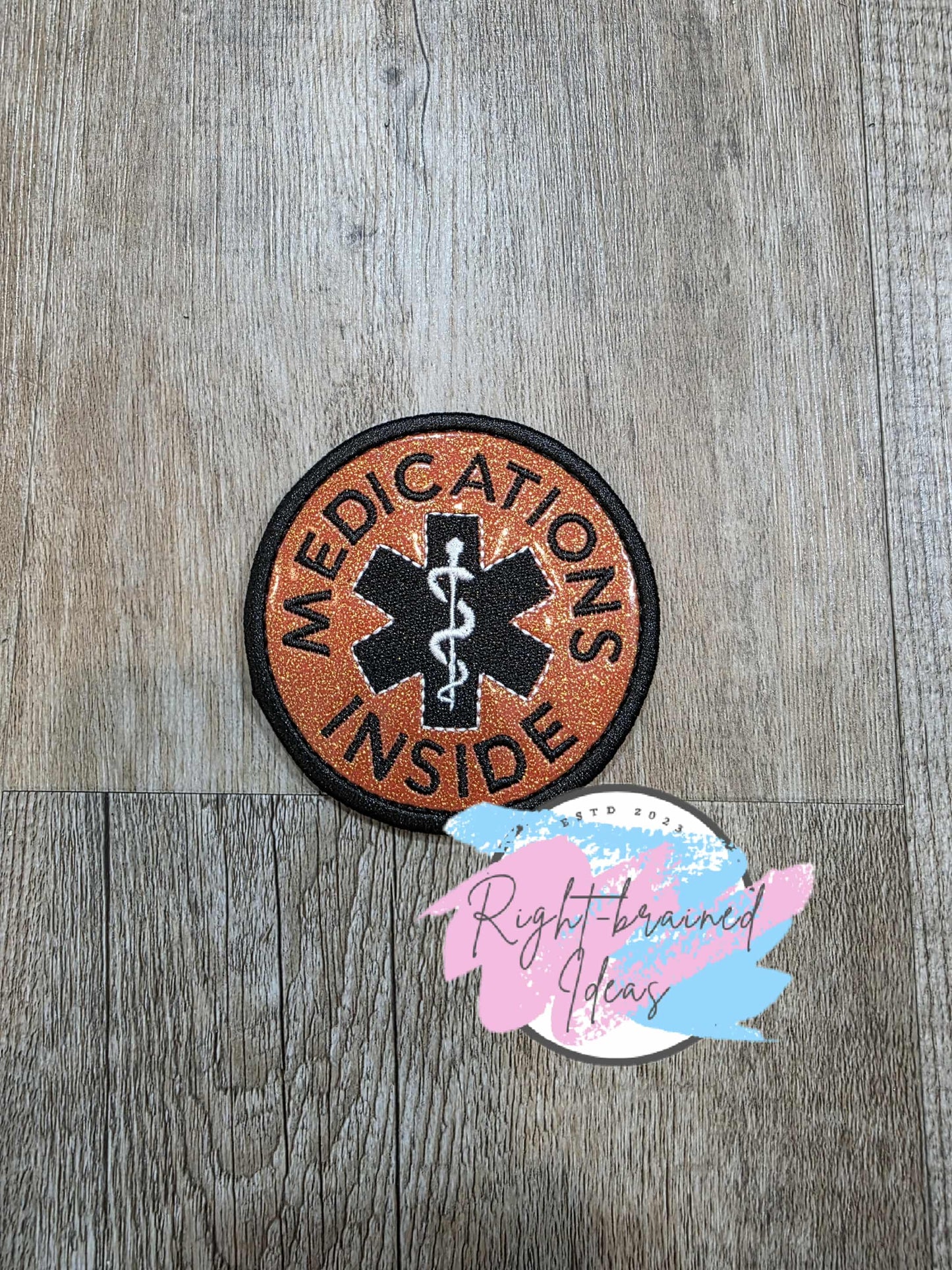 Service Dog Do Not Pet Black And White On Sparkle Burnt Orange Vinyl Four-piece Patch Set