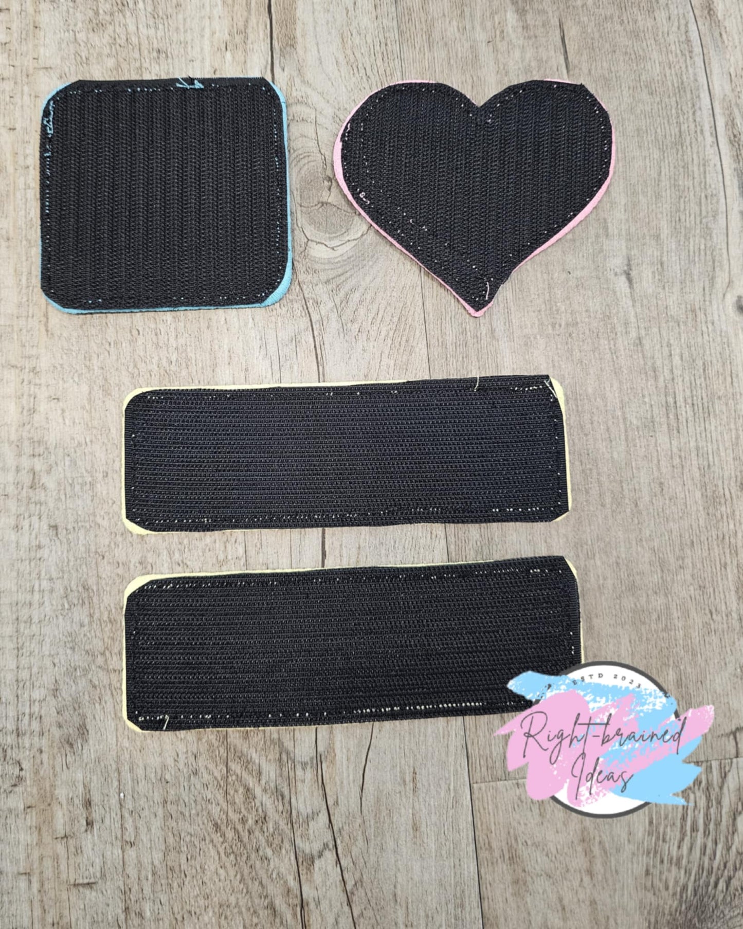 Themed Service Dog Four-Piece Valentine's Day Conversation Heart Inspired Patches Velcro Backside Matt Pink Blue Yellow Canvas Embroidery Patch Do Not Pet