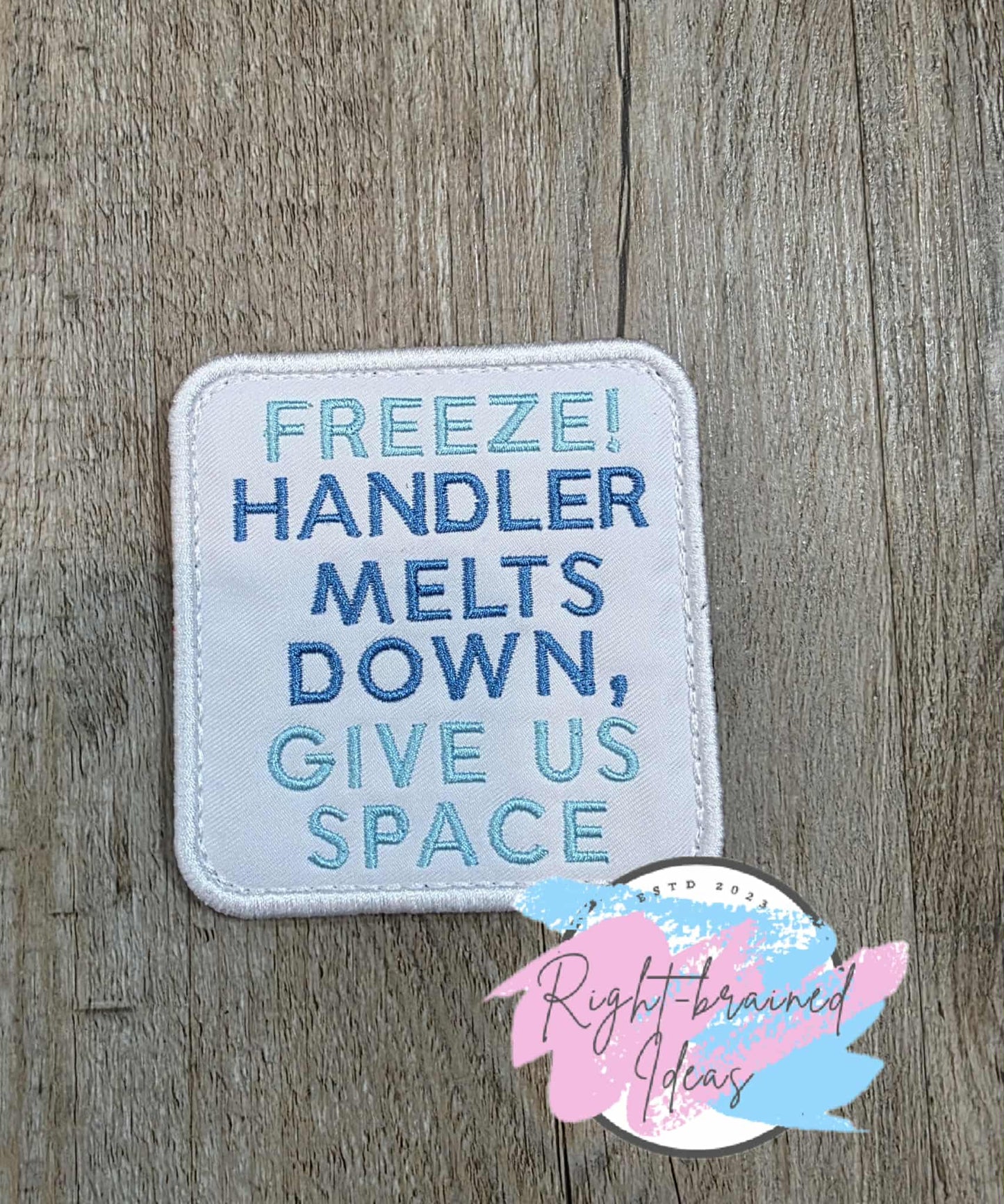 Frost Inspired Service Dog Periwinkle And Light Blue On White Lightweight High Performance Twill Five-piece Patch And Patch Tab Set