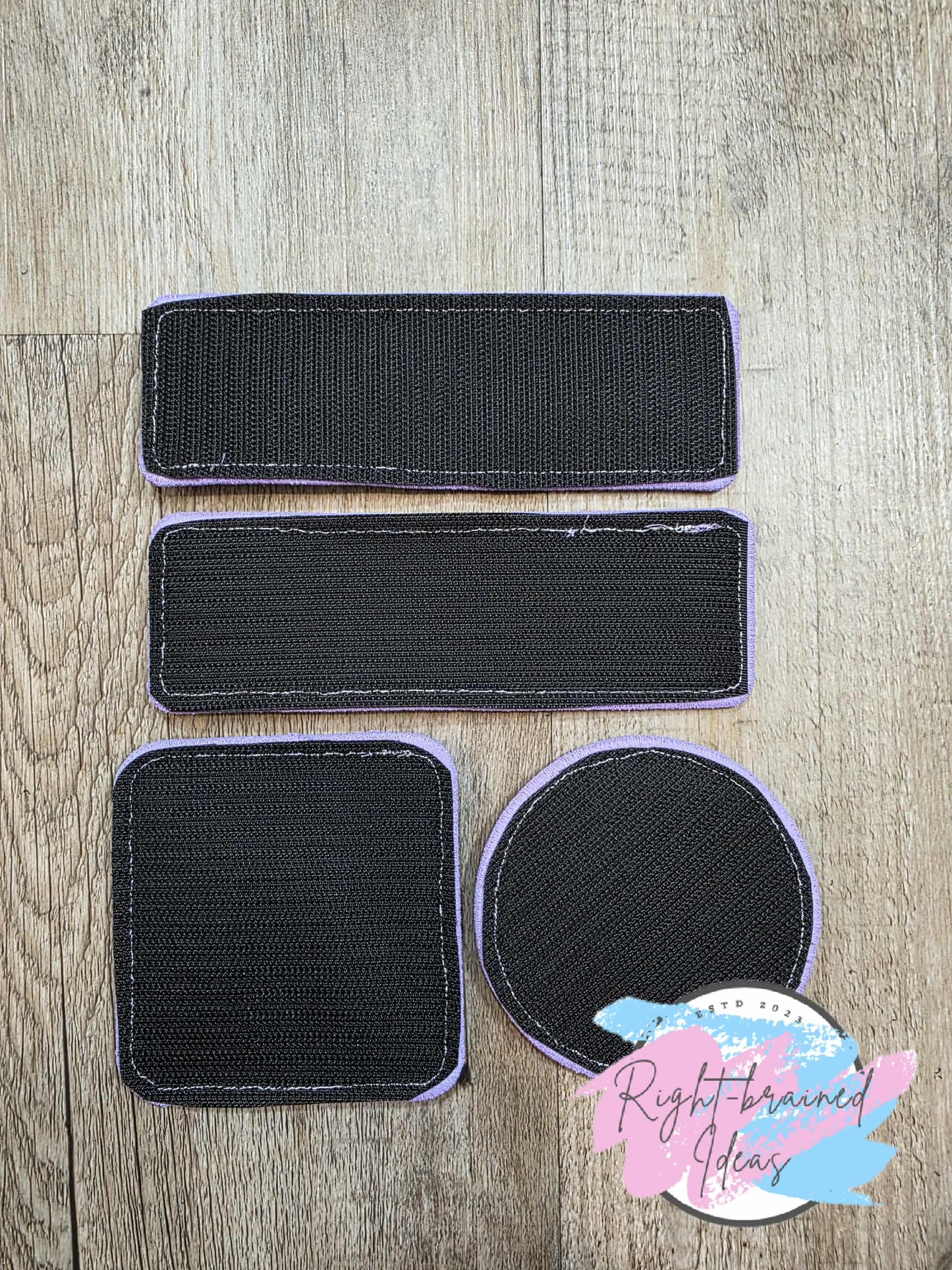 Service Dog Cardiac Alert Flat Matt Purple/Baby Blue On Sparkle White Vinyl Five-piece Patch And Leash Wrap Set