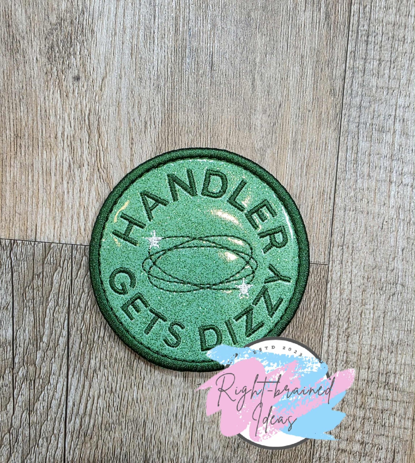 Service Dog Do Not Pet Forest Green And White On Sparkle Moss Green Vinyl Five-piece Patch and Mini Leash Wrap Set