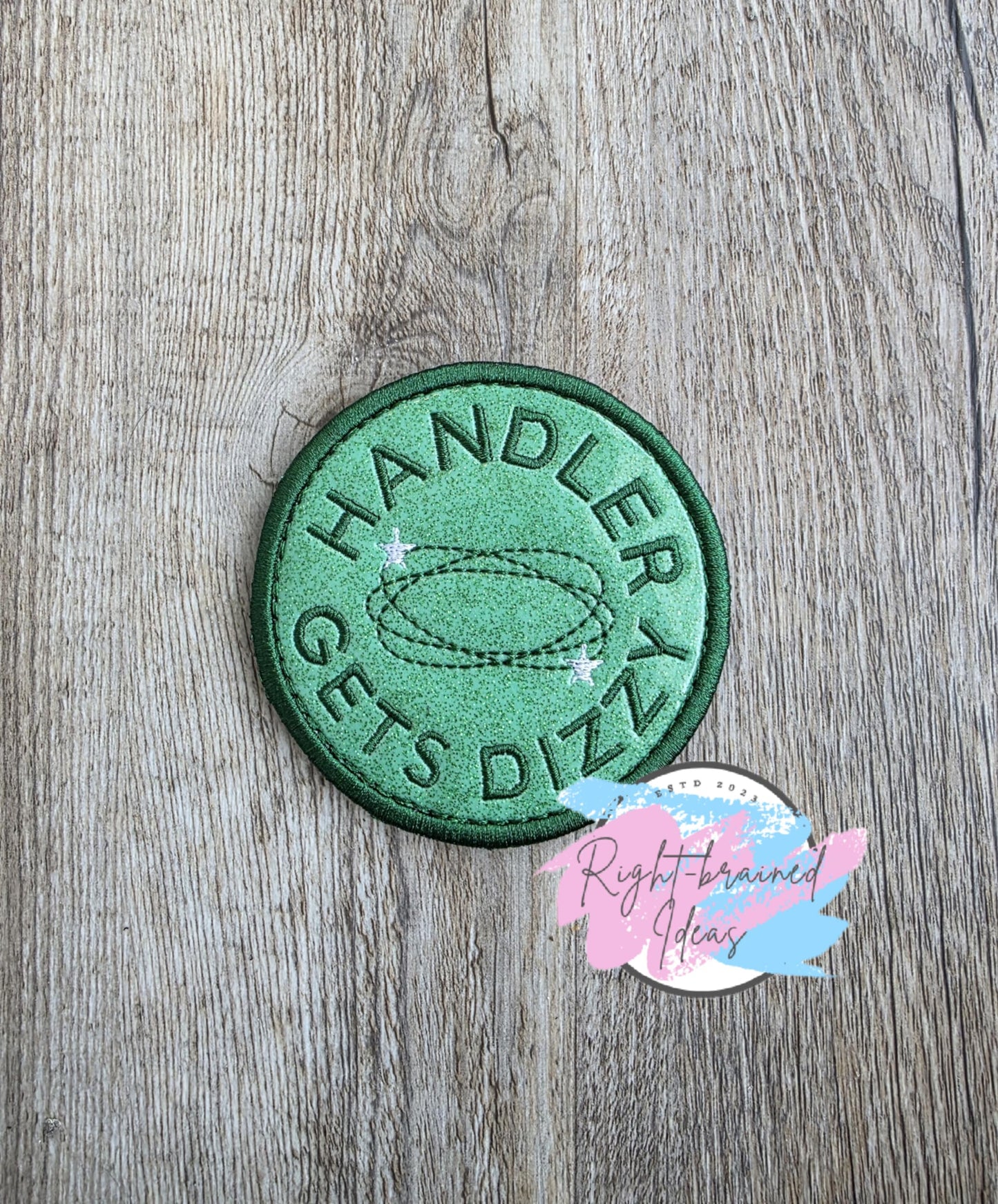 Service Dog Do Not Pet Forest Green and White On Sparkle Moss Green Vinyl Three-piece Patch Set