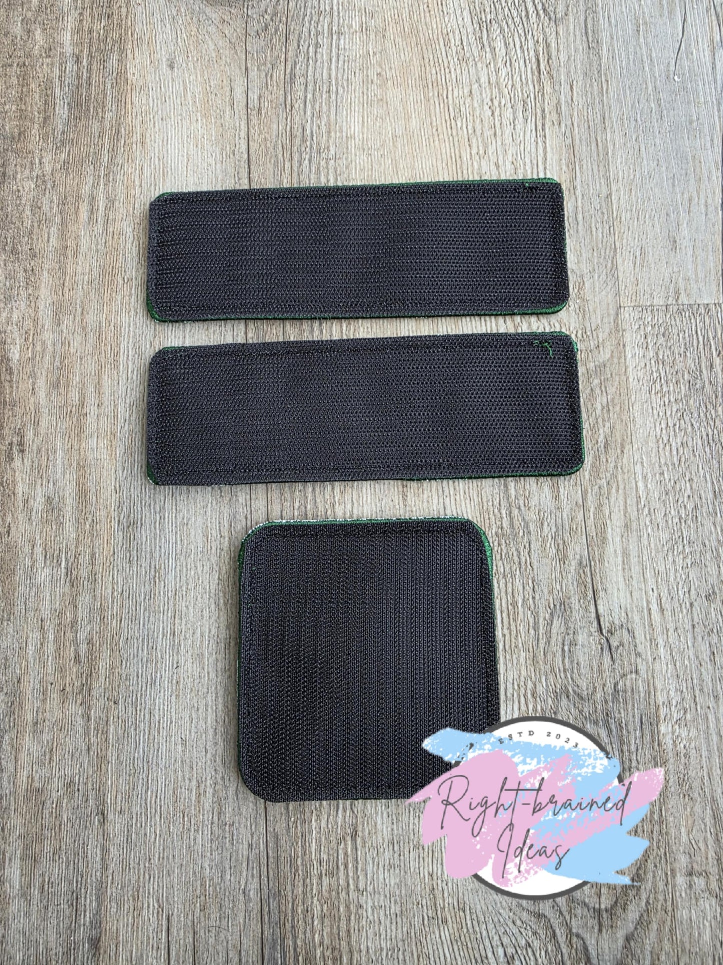 Service Dog Cardiac Alert Forest Green And White On Sparkle Moss Green Vinyl Three-piece Patch Set