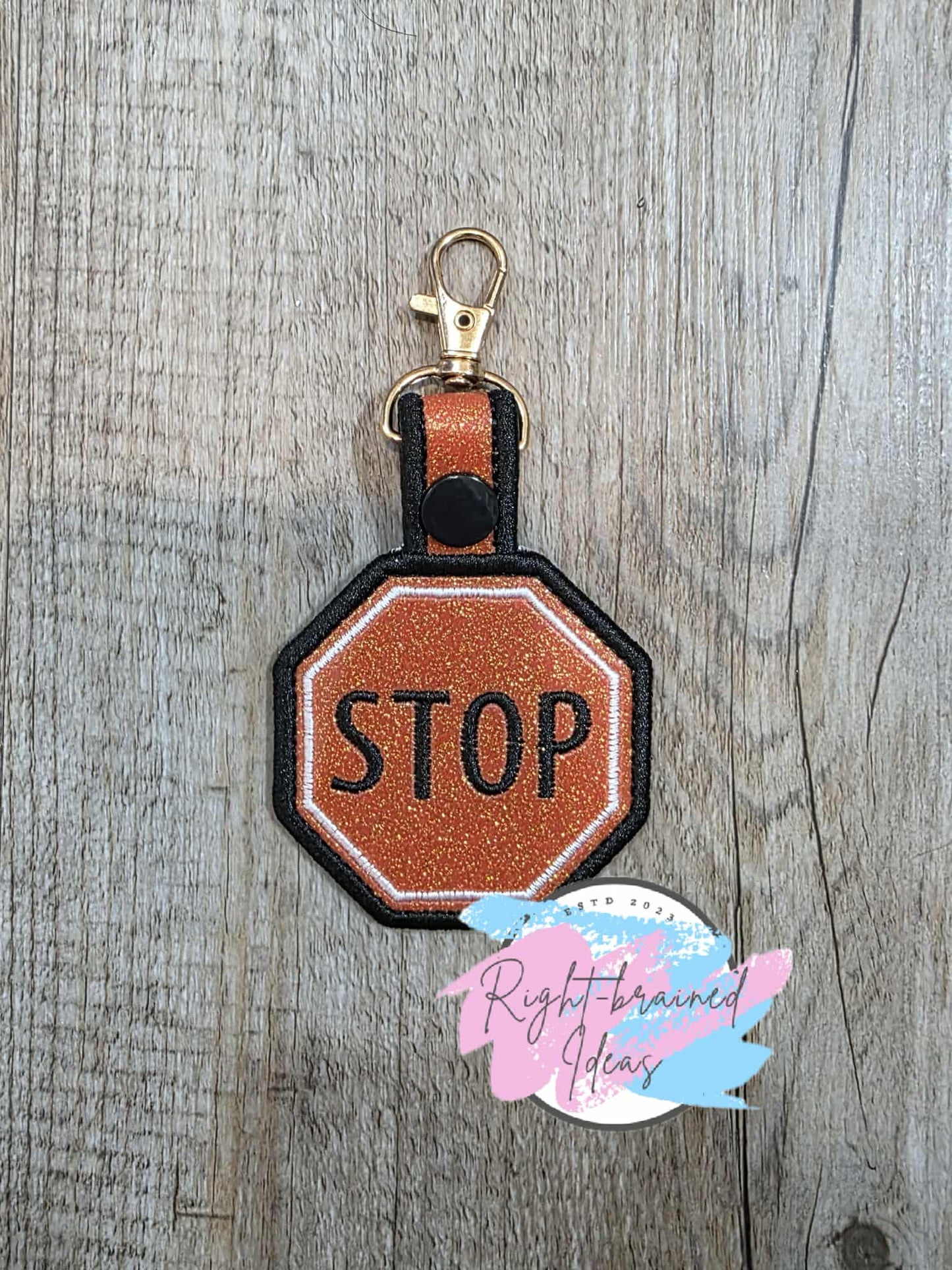 Service Dog Cardiac Alert Black And White On Sparkle Burnt Orange Vinyl Five-piece Patch and Patch Tab Set