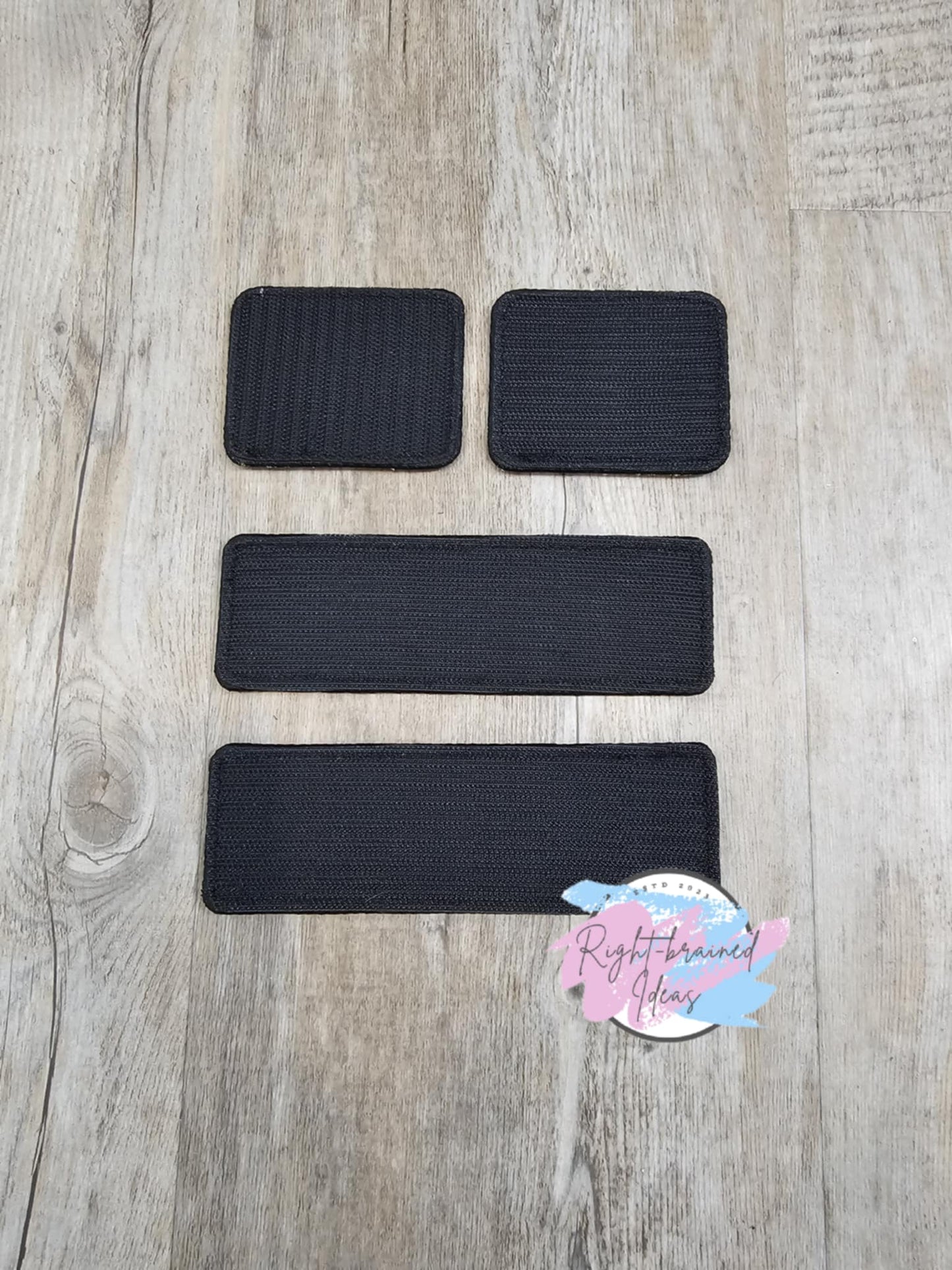 Service Dog, Do Not Pet Black and White on Green Canvas Five-piece Patch and Tab Set