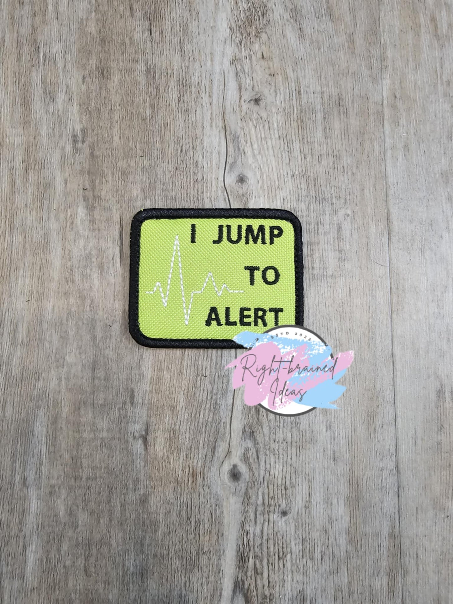 Service Dog, Do Not Pet Black and White on Green Canvas Five-piece Patch and Tab Set