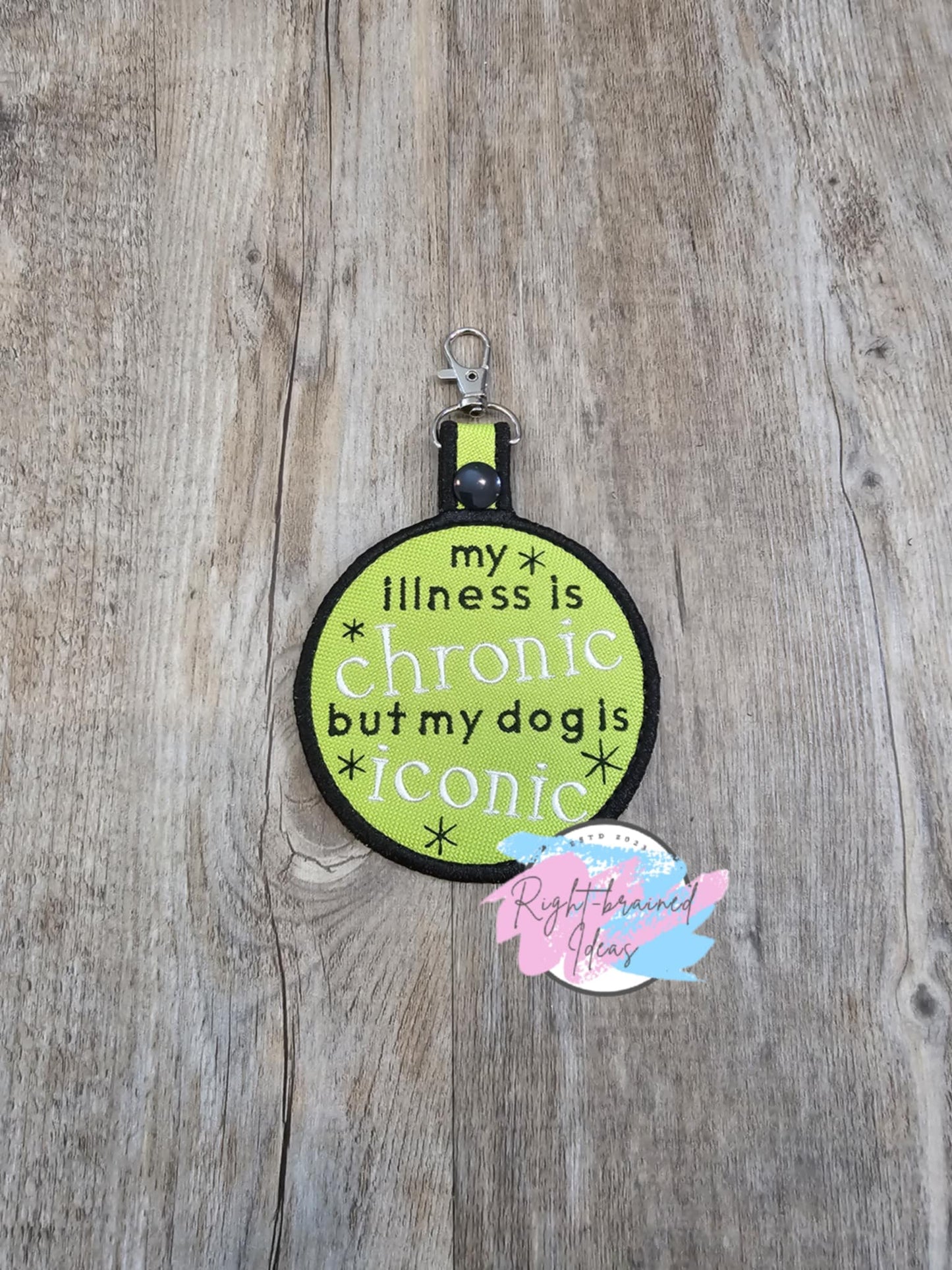 Service Dog, Do Not Pet Black and White on Green Canvas Five-piece Patch and Tab Set