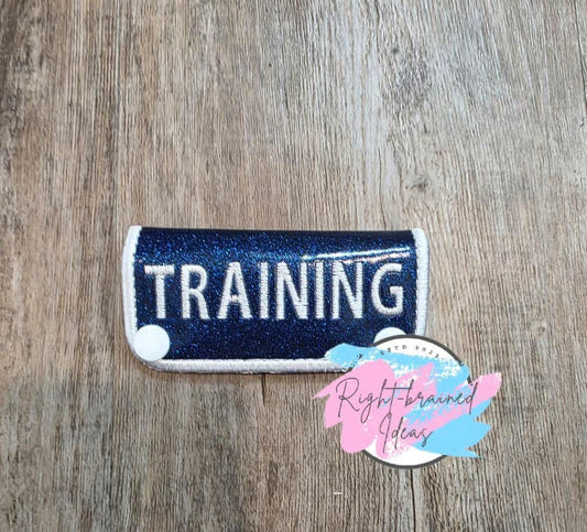 Training White On Sparkle Midnight Blue Vinyl Mini Leash Wrap