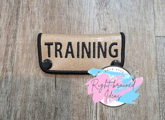 Training Black On Sparkle Tan Vinyl Mini Leash Wrap