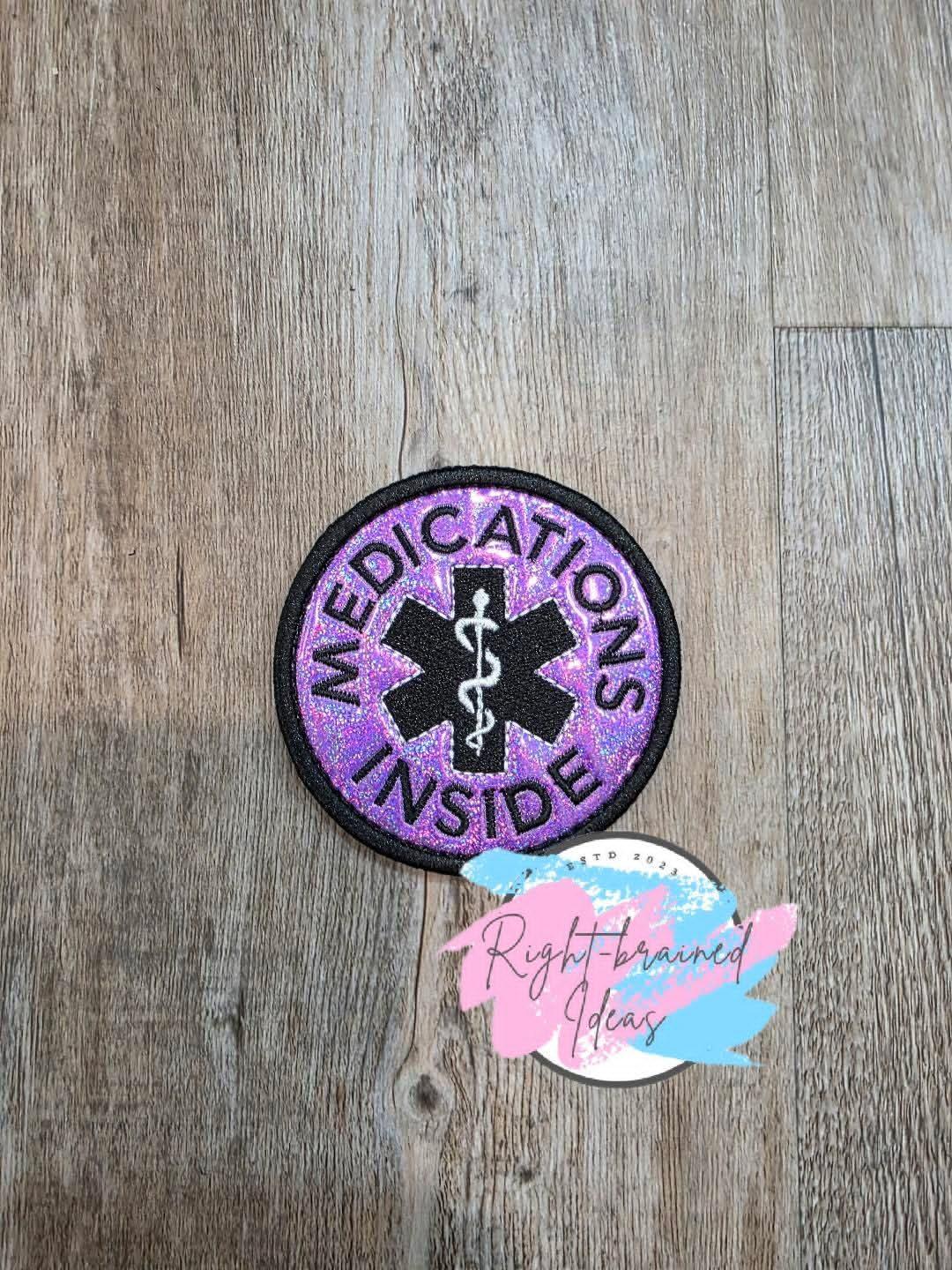 Service Dog Do Not Pet White And Black On Sparkle Purple Holographic Vinyl Four-piece Patch Set