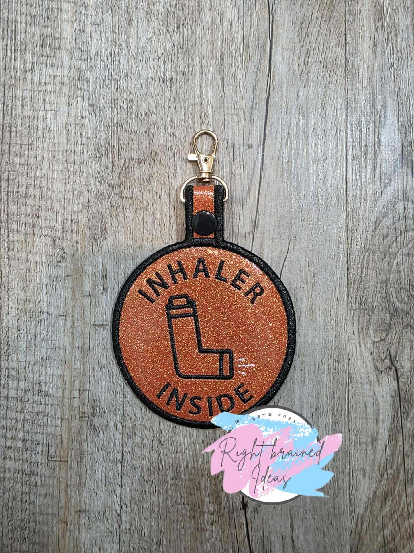 Inhaler Inside Black on Sparkle Silver Holographic Patch Tab