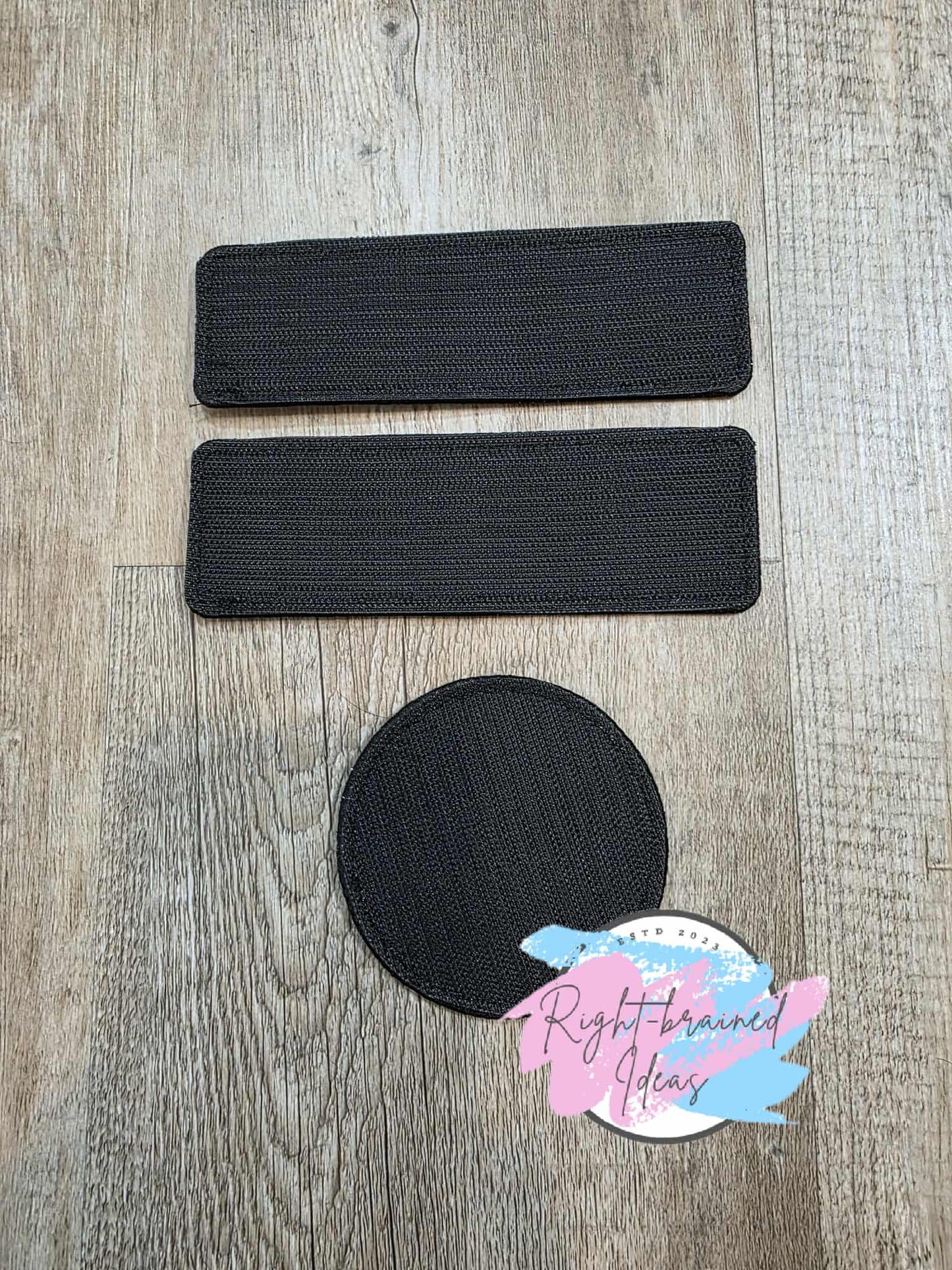 Service Dog Do Not Pet Black and White On Sparkle Pink Holographic Vinyl Three-piece Patch Set