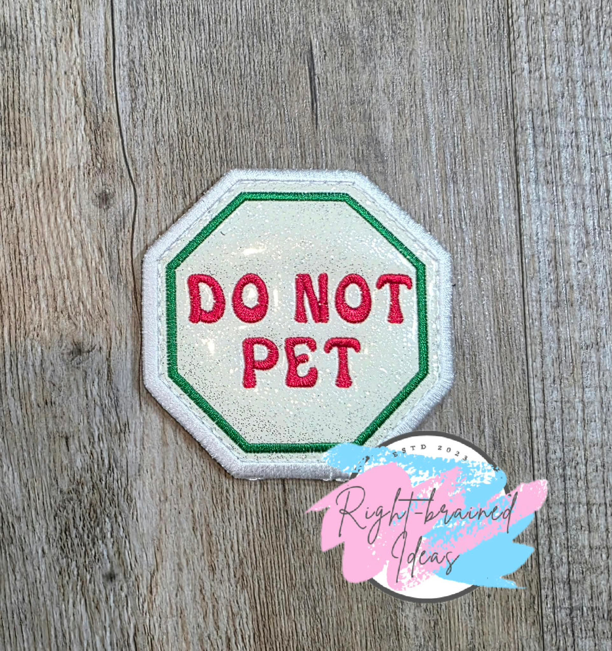 Peppermint Inspired Fun Size Sweet But Working Red And Green On Sparkle White Vinyl Four-piece Patch Set