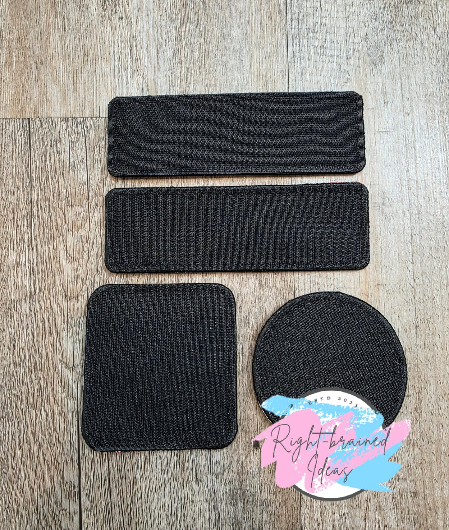 Service Dog In Training Black And White On Sparkle Purple Holographic Vinyl Four-piece Patch Set