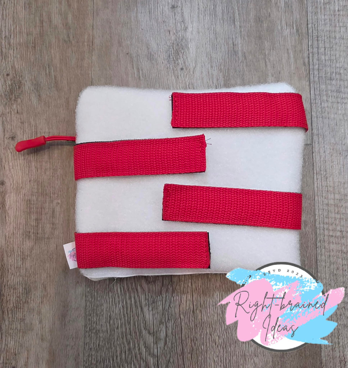 Peppermint Inspired Service Dog Sweet But Working Red And Green On Sparkle White Vinyl Guide Sign Pouch