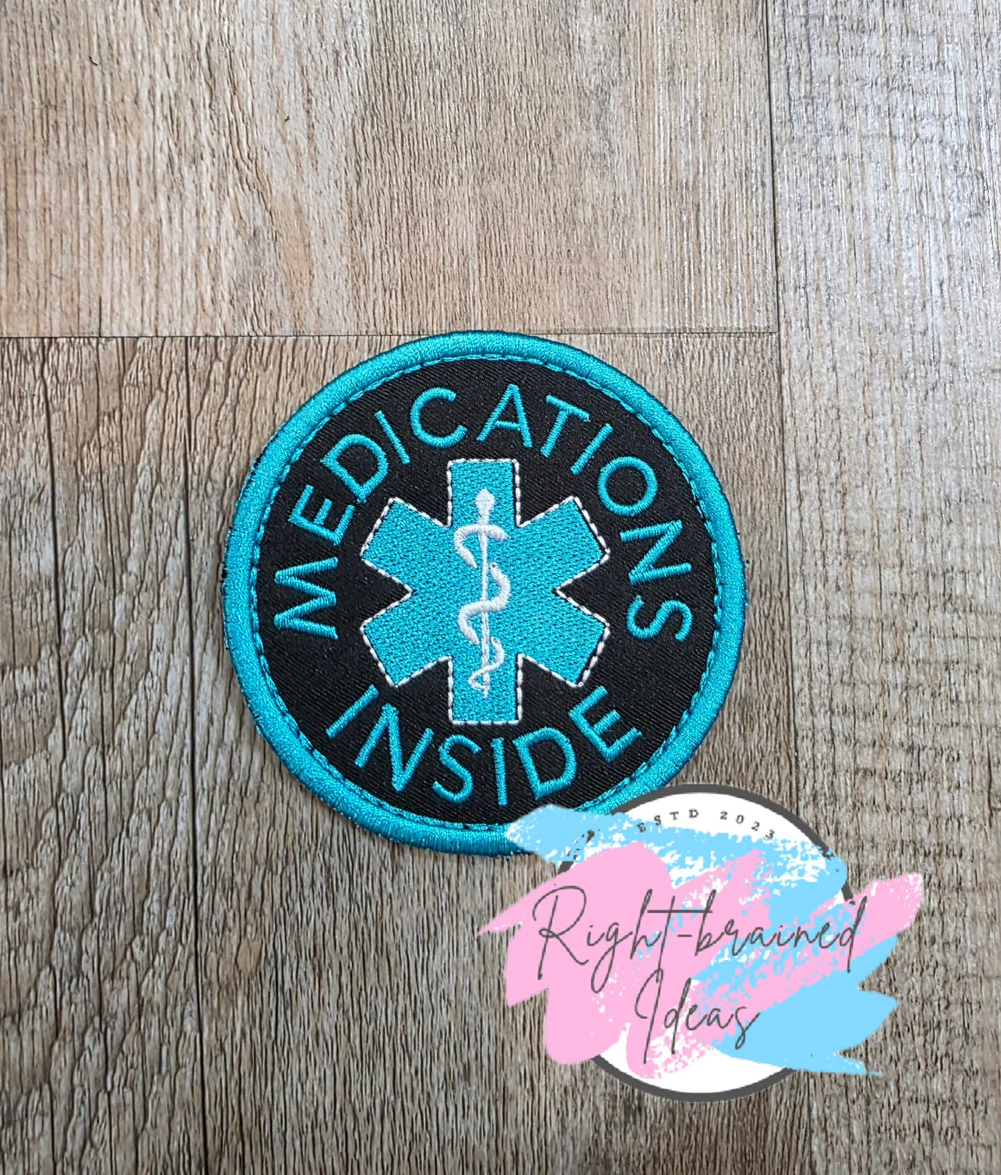 Service Dog Ignore Me Teal And White On Lightweight High Performance Black Twill Four-piece Patch Set
