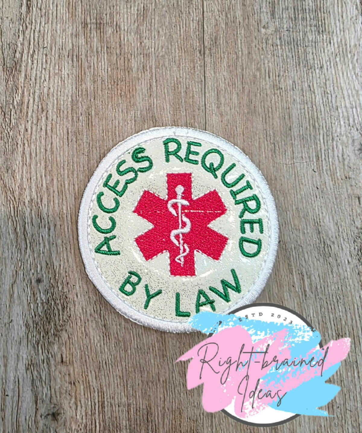 Peppermint Inspired Oversize Working Dog Red And Green On Sparkle White Vinyl Four-piece Patch Set