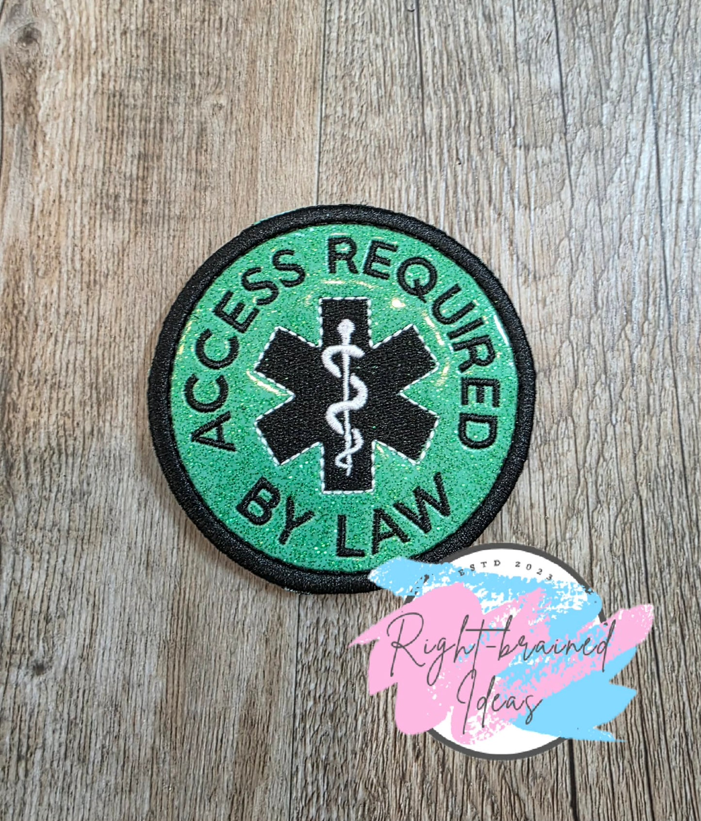 Service Dog Ignore Me White And Black On Sparkle Moss Green Vinyl Four-piece Patch Set