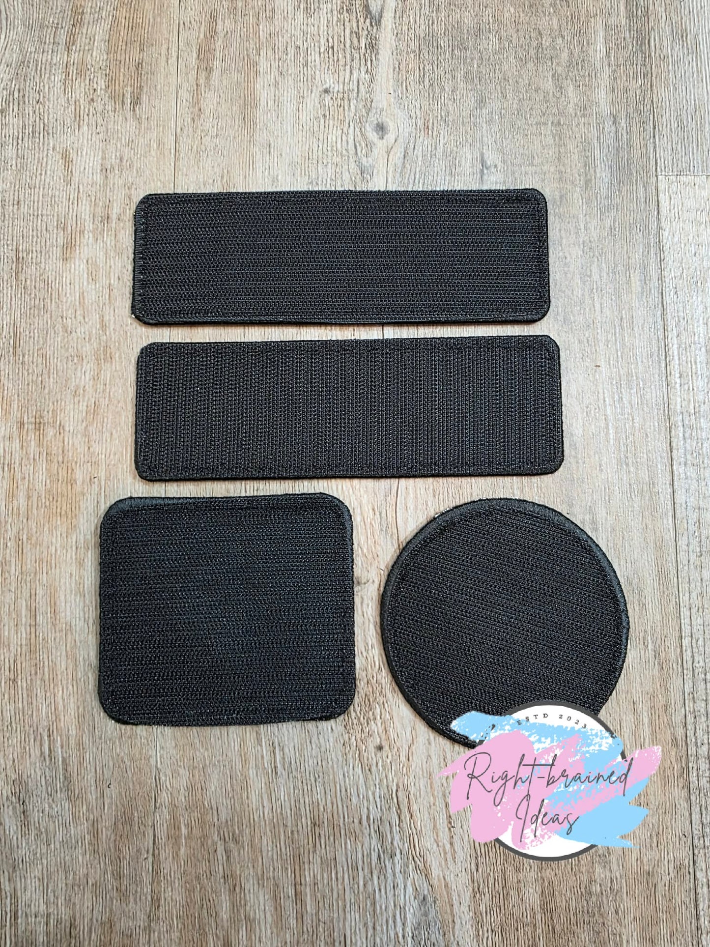 Service Dog In Training Black And White On Sparkle Purple Holographic Vinyl Four-piece Patch Set