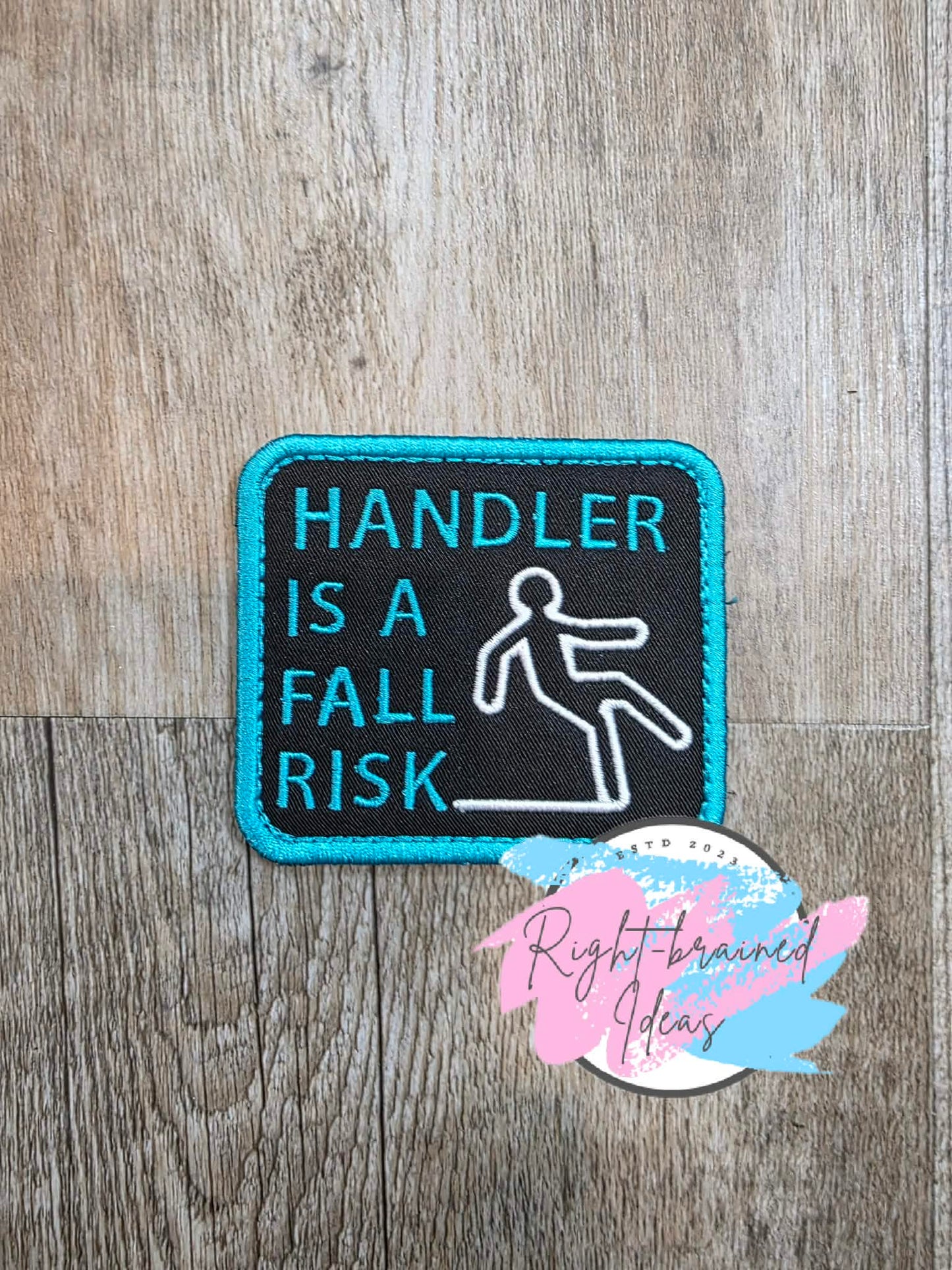 Service Dog In Training Teal And White On Lightweight High Performance Black Twill Three-piece Patch Set