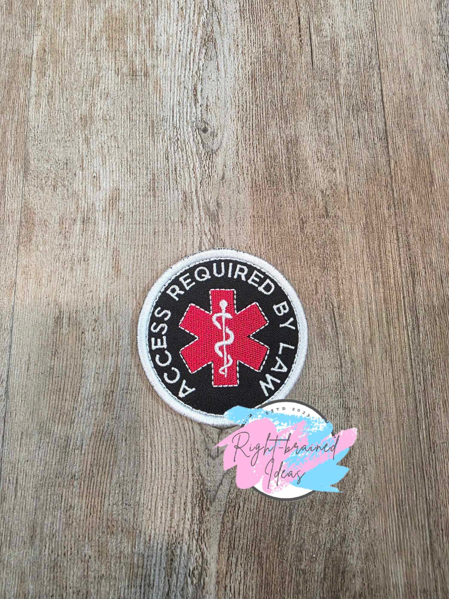 *Cosmetic Flaw* Multi-Purpose Service Dog Rainbow and White on Black Twill Five-piece Patch Set