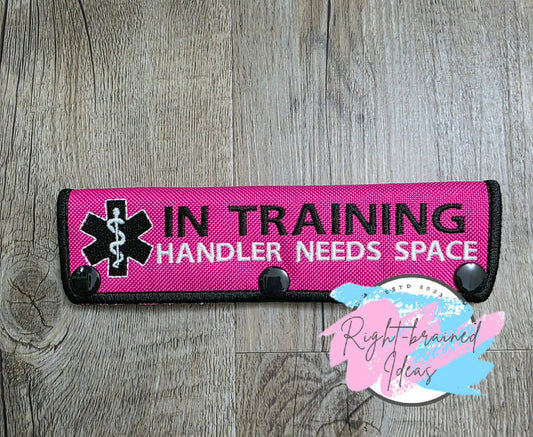 In Training Black And Glow-In-The-Dark White On Fuchsia Ottertex Canvas Double-sided Leash Wrap