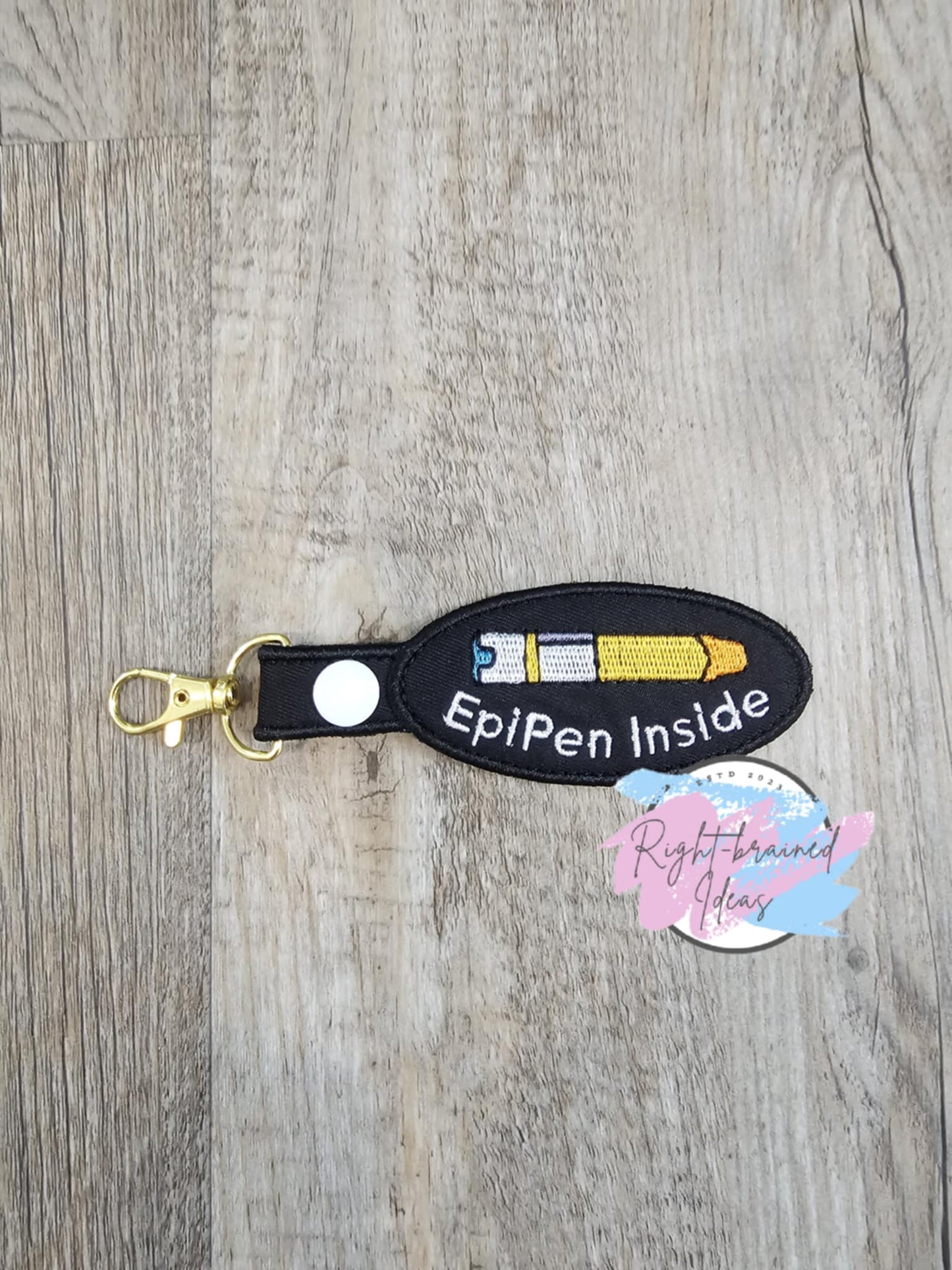 EpiPen on Black Twill Mini Patch Tab