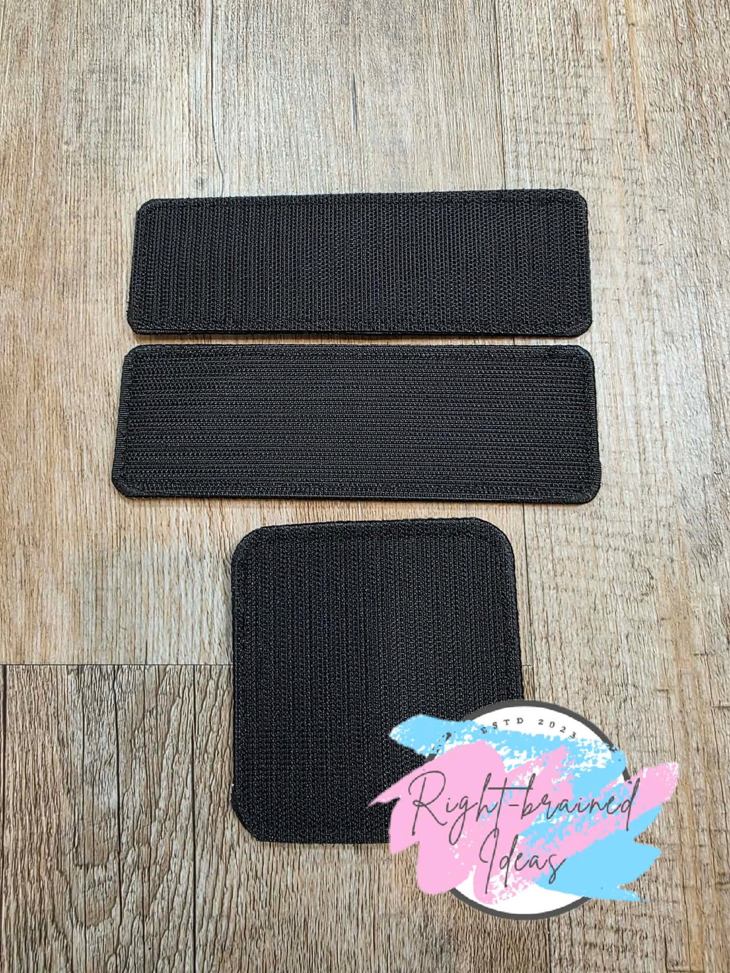 Service Dog In Training Black And White On Sparkle Light Blue Vinyl Three-piece Patch Set