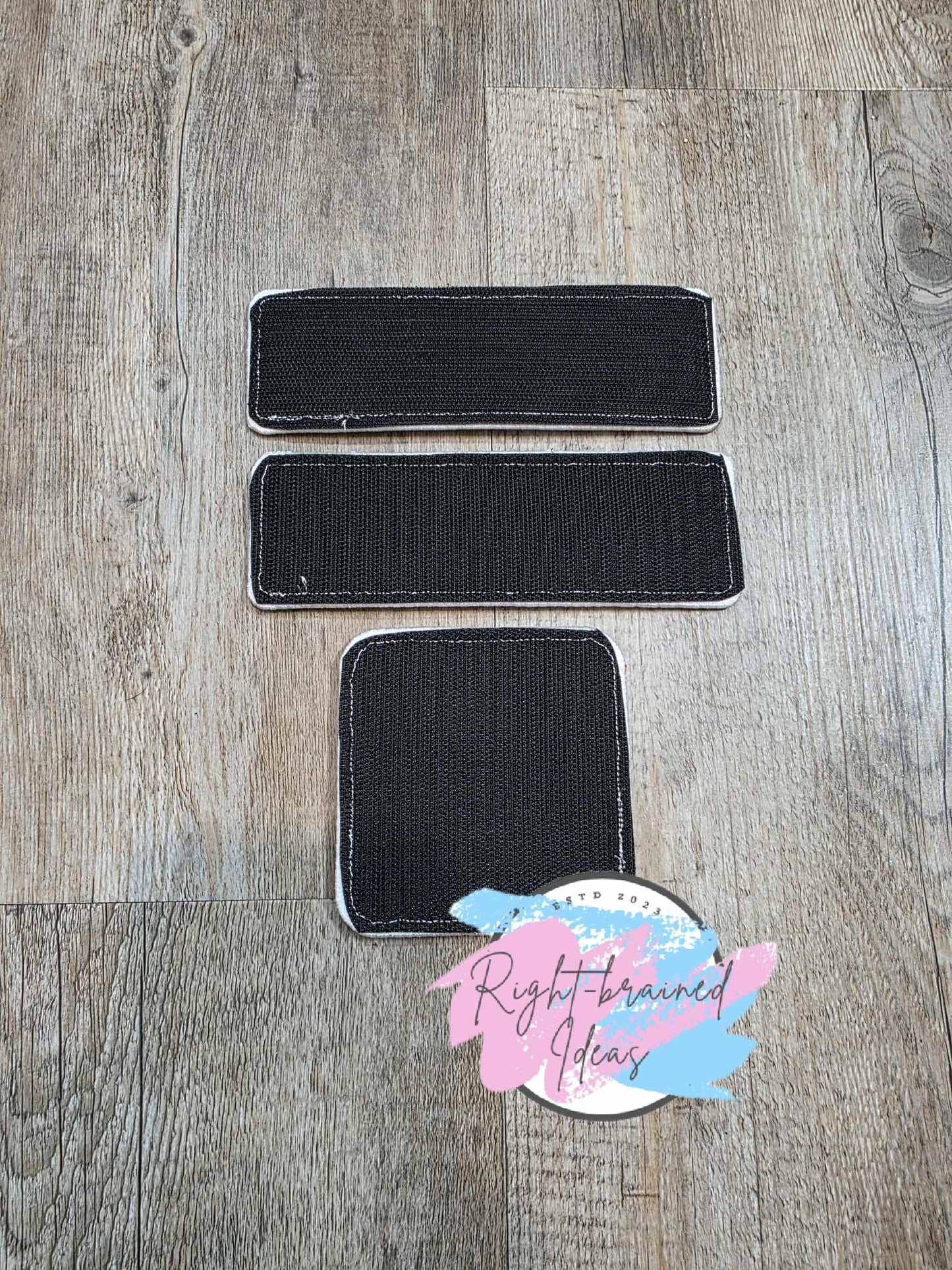 Frost Inspired Service Dog Flat Matt Periwinkle/Sky Blue On Sparkle White Vinyl Three-piece Patch Set