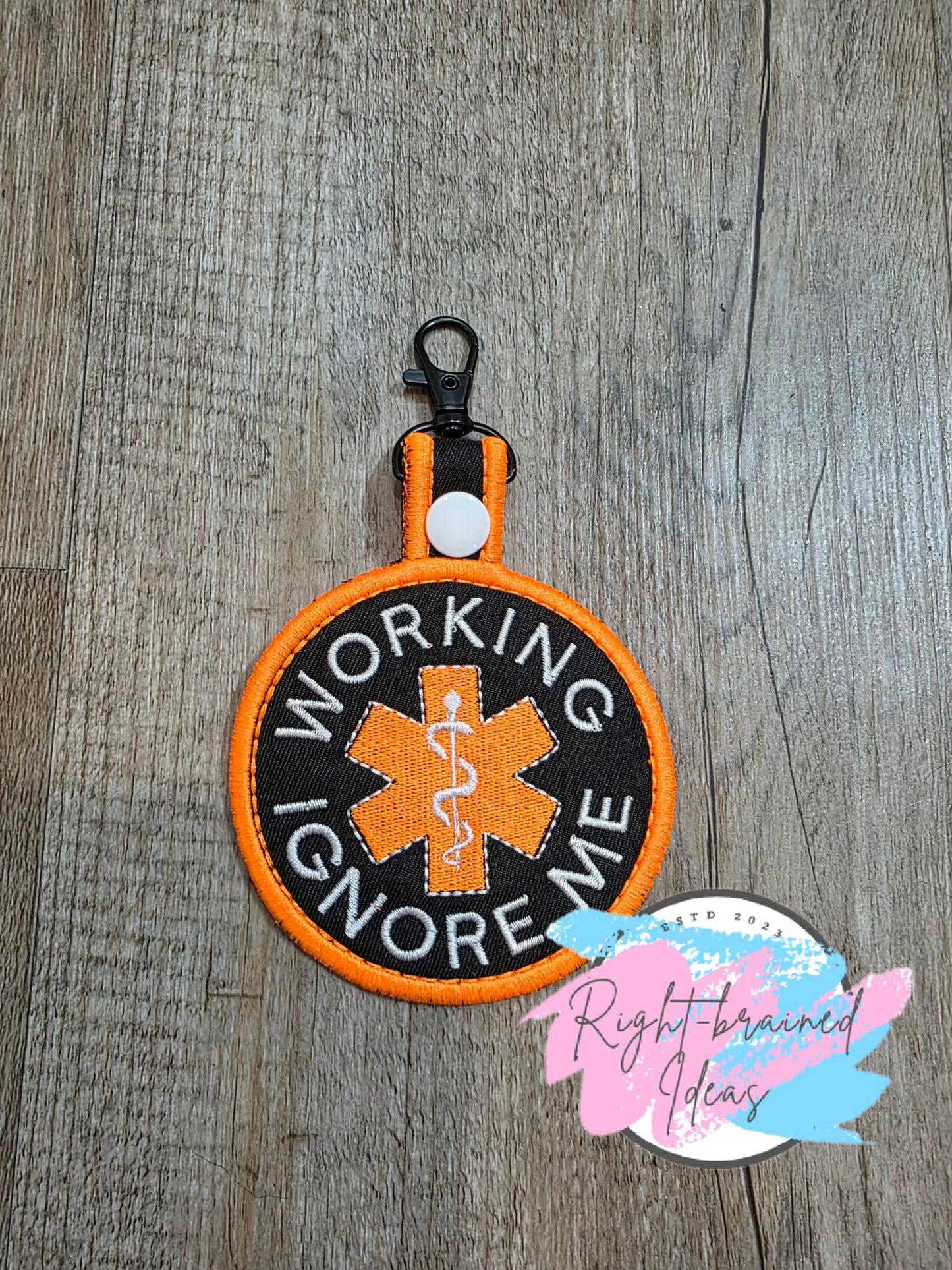 Service Dog In Training Neon Orange And White On Lightweight High Performance Black Twill Five-piece Patch And Patch Tab Set