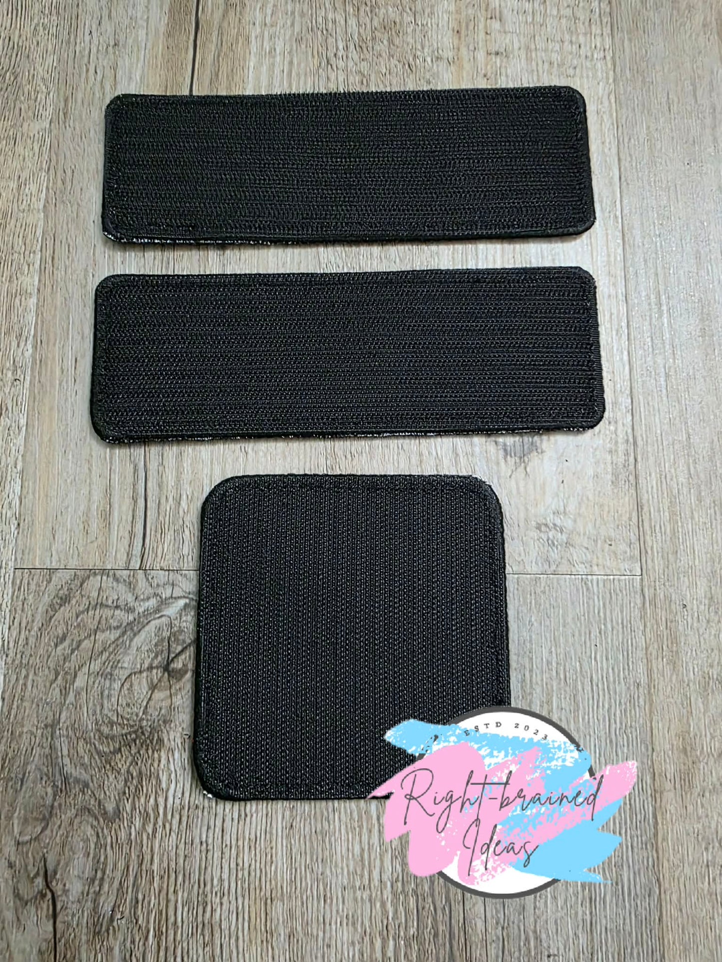 Spooky Season Inspired Working Dog Black And Glow-In-The-Dark White On Sparkle Purple Holographic Vinyl Three-piece Patch Set