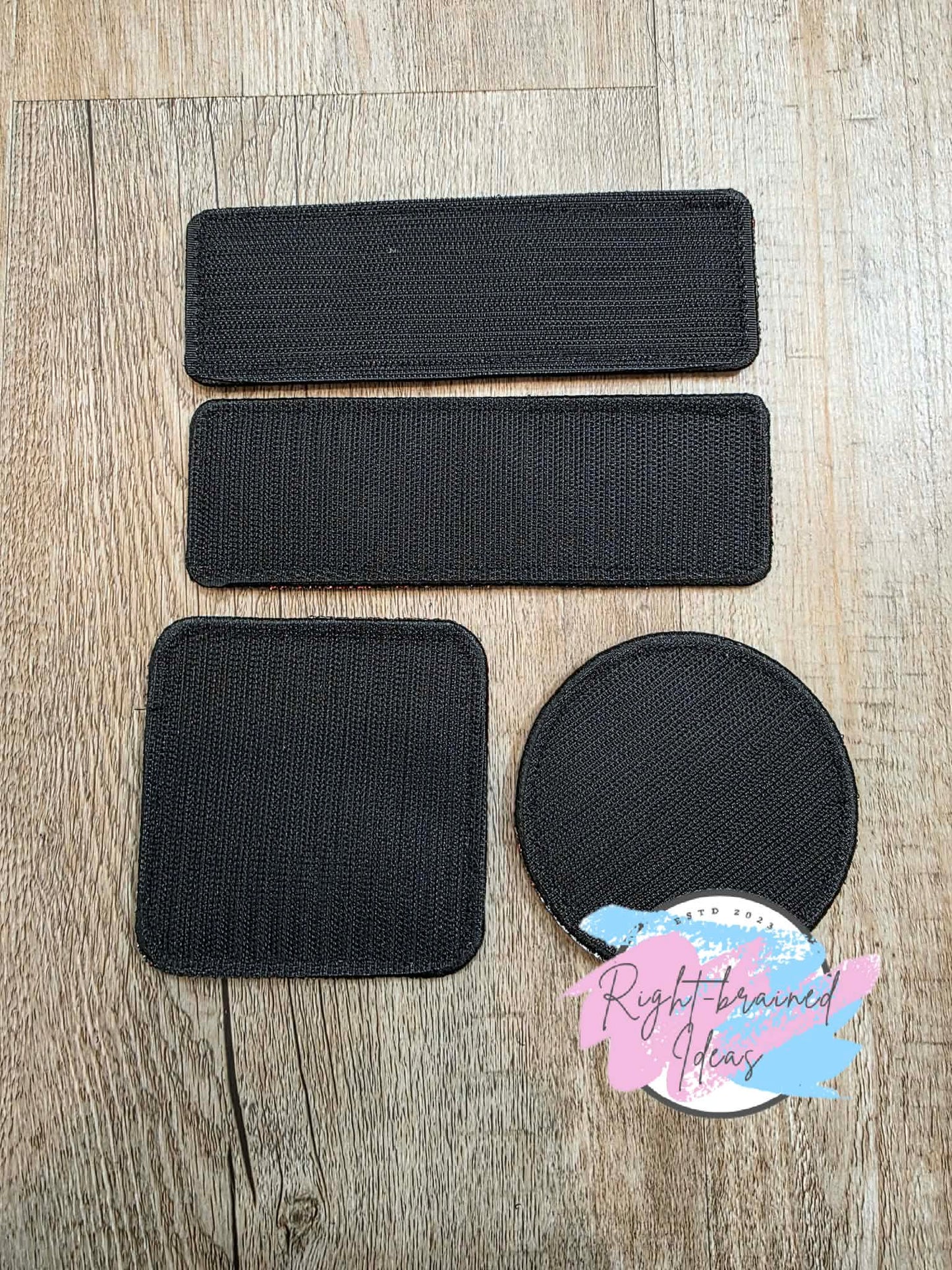 Service Dog Cardiac Alert Black And White On Sparkle Red Vinyl Four-piece Patch Set