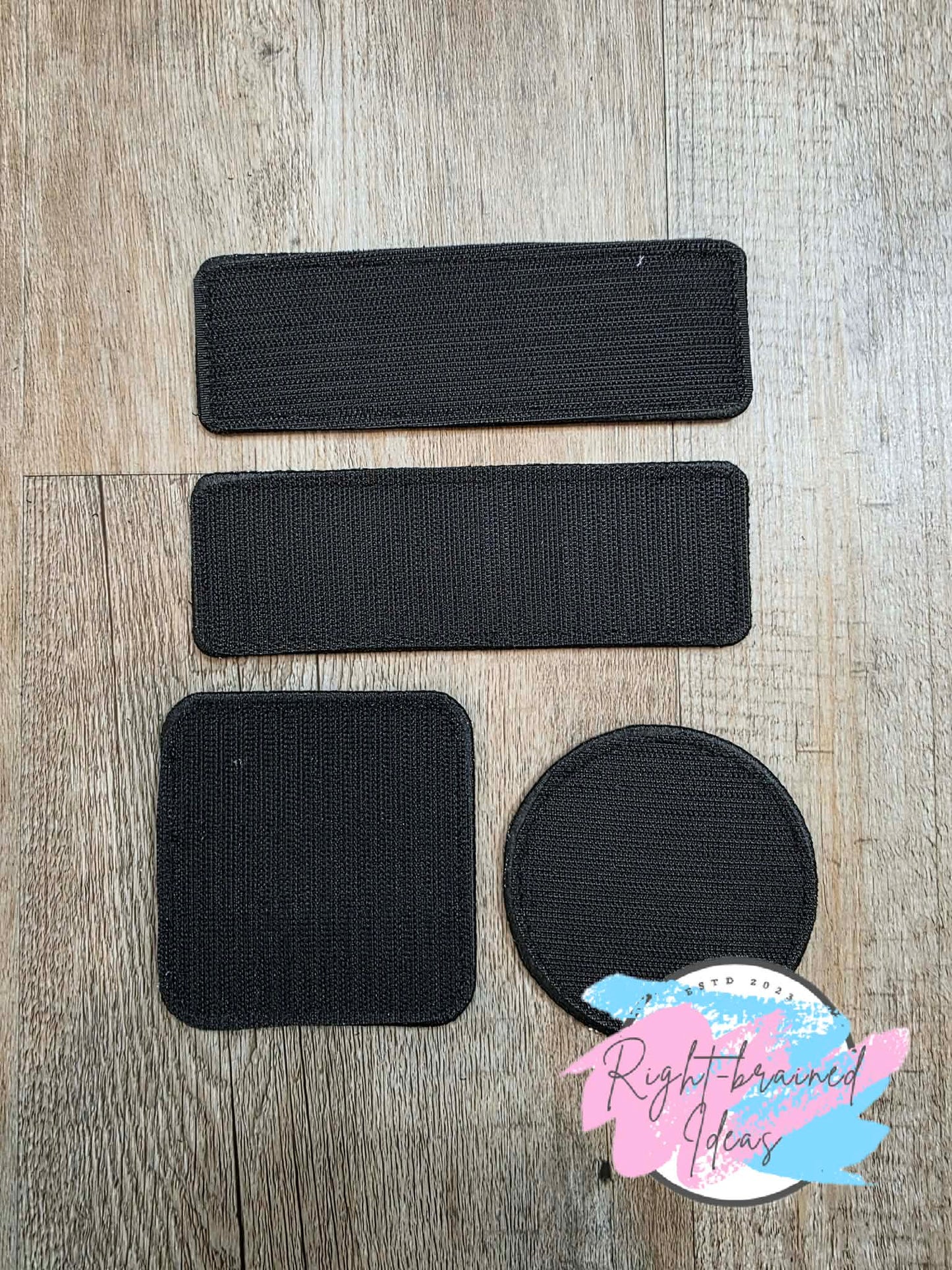 Service Dog In Training Black And White On Sparkle Pink Holographic Vinyl Four-piece Patch Set