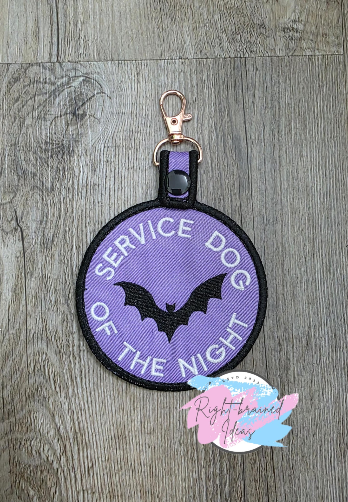 Service Dog Spooky Season Inspired Glow-in-the-Dark and Black on Lightweight High Performance Lavender Twill Two-piece Double-sided Patch Tab And Leash Wrap Set