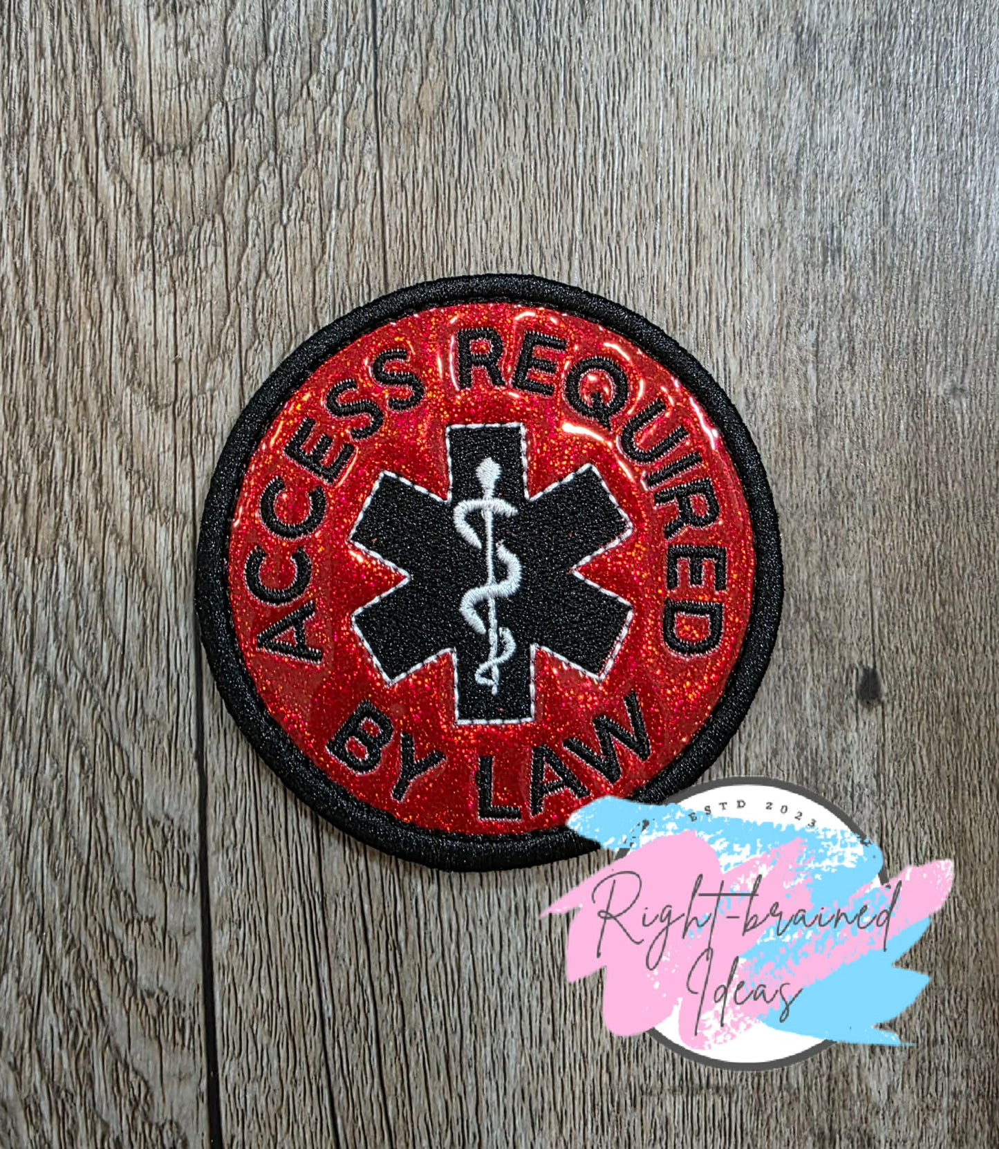 Service Dog Ignore Me White And Black On Sparkle Red Vinyl Four-piece Patch Set