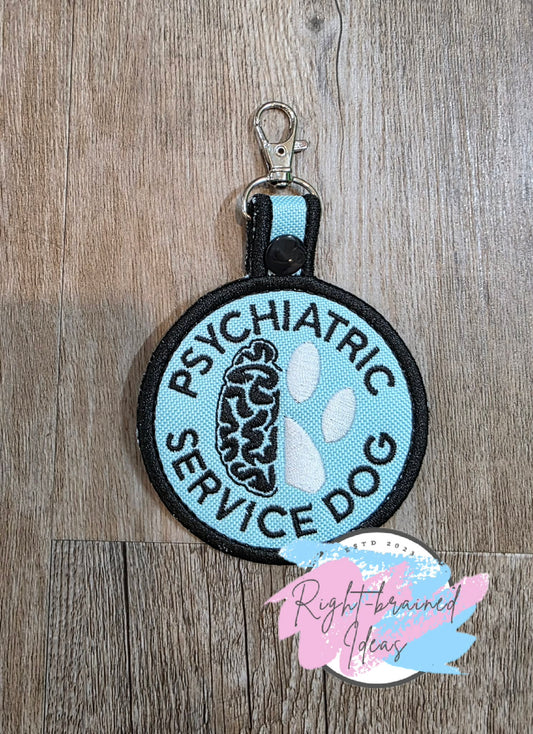 Psychiatric Black And White On Light Blue Ottertex Canvas Patch Tab