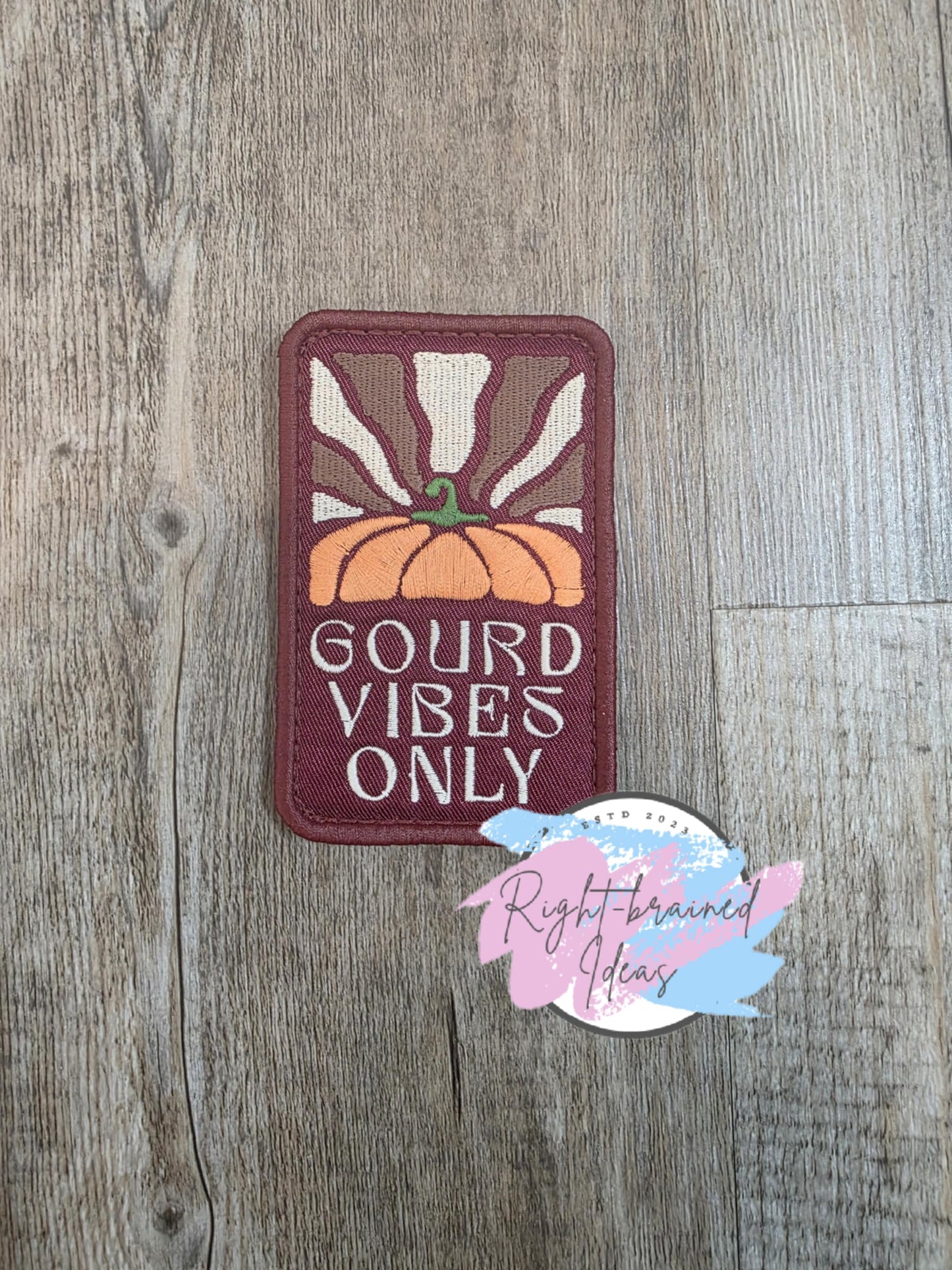 Autumn Inspired Service Dog Fall Matt Palette Of Colors On Maroon Lightweight High Performance Twill Five-piece Patch And Leash Wrap Set