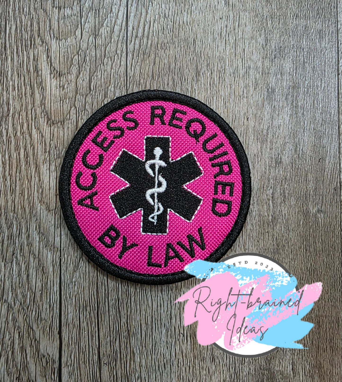 Service Dog Medical Alert White And Black On Fuchsia Ottertex Canvas Five-piece Patch And Patch Tab Set