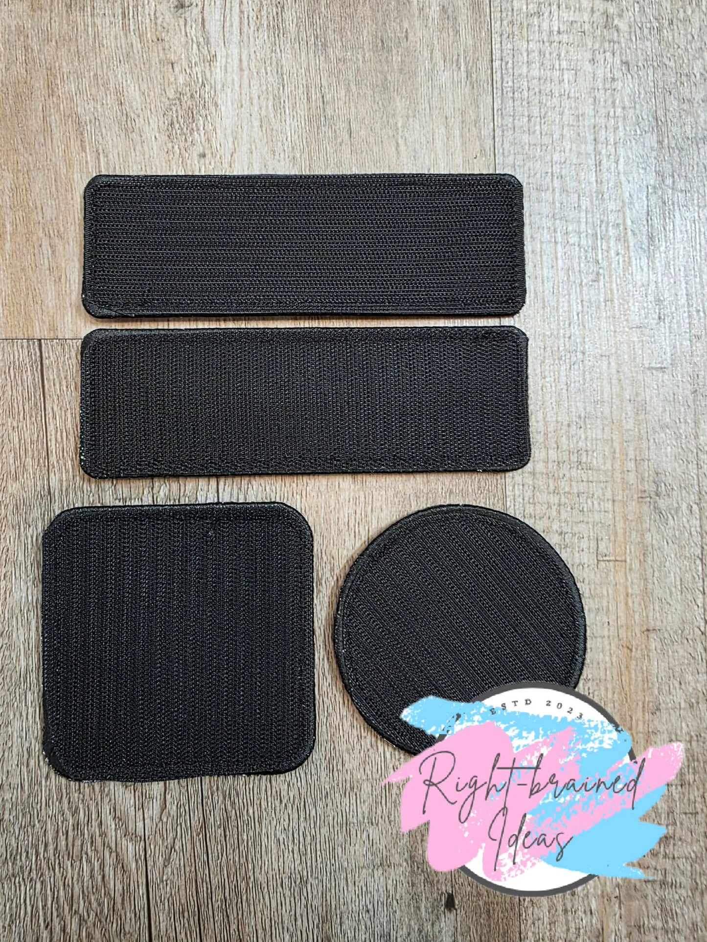 Service Dog Multi-Purpose Black And White On Sparkle Light Pink Vinyl Four-piece Patch Set