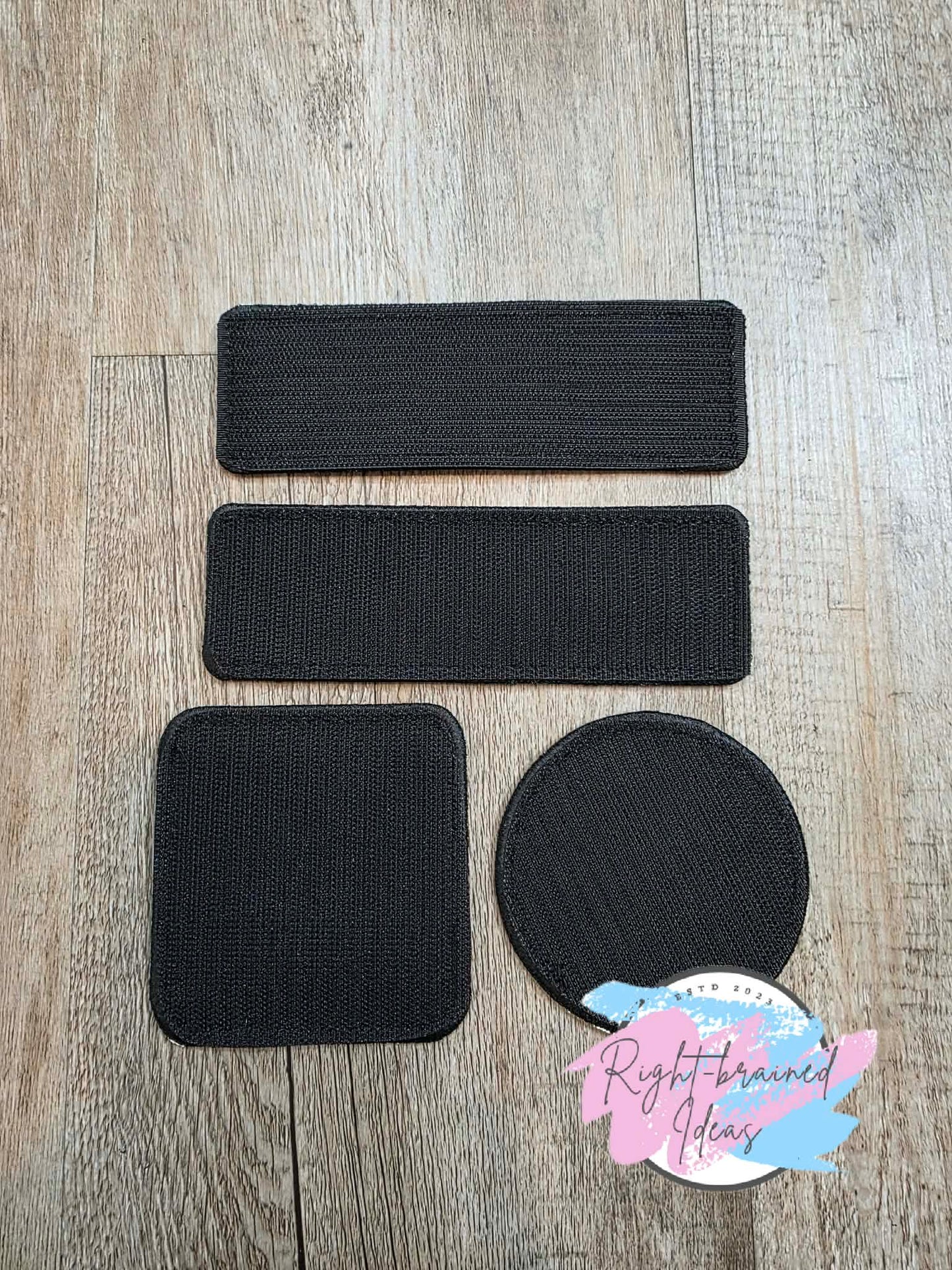 Service Dog In Training Black And White On Sparkle Red Holographic Vinyl Four-piece Patch Set