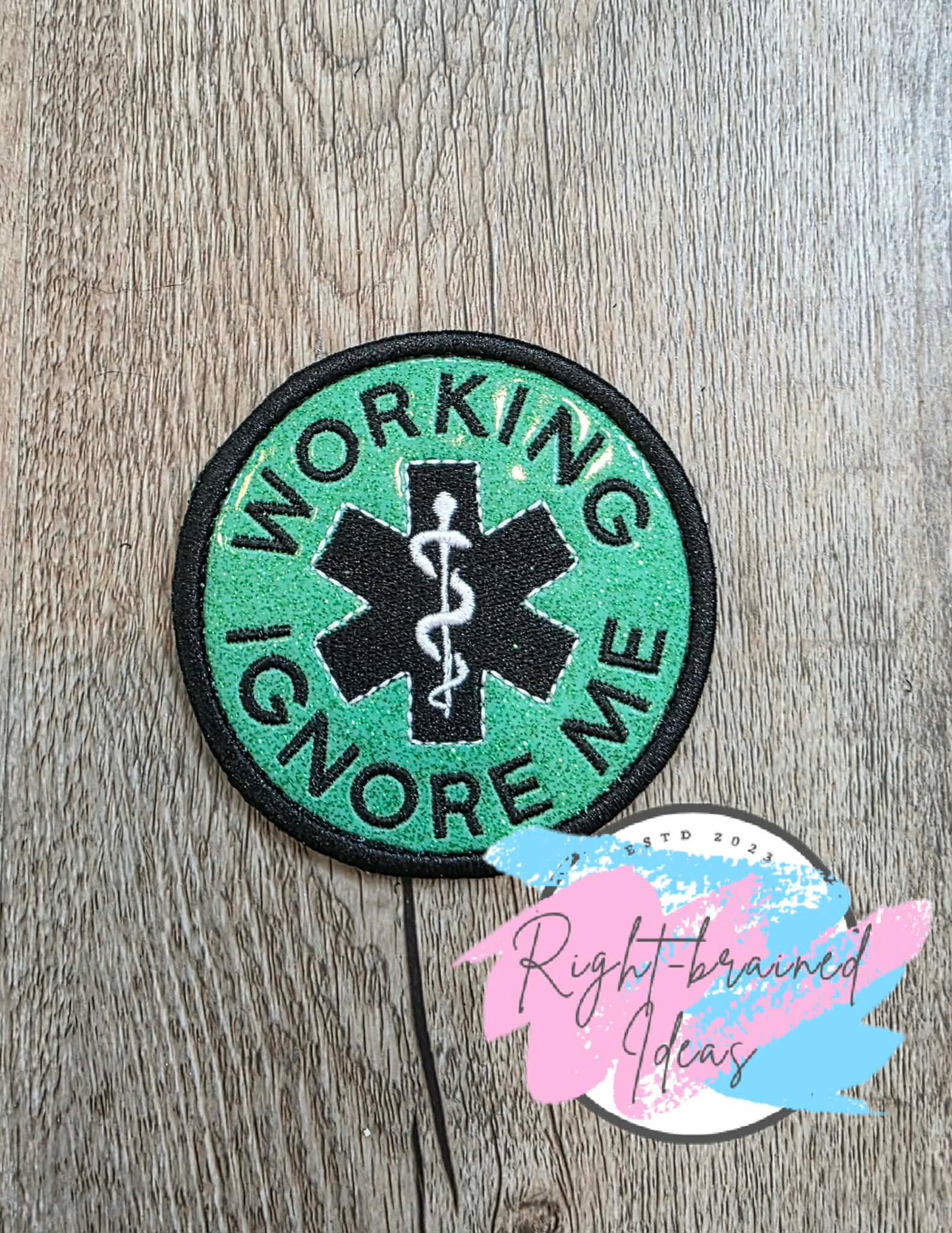 Service Dog In Training White And Black On Sparkle Moss Green Vinyl Four-piece Patch Set