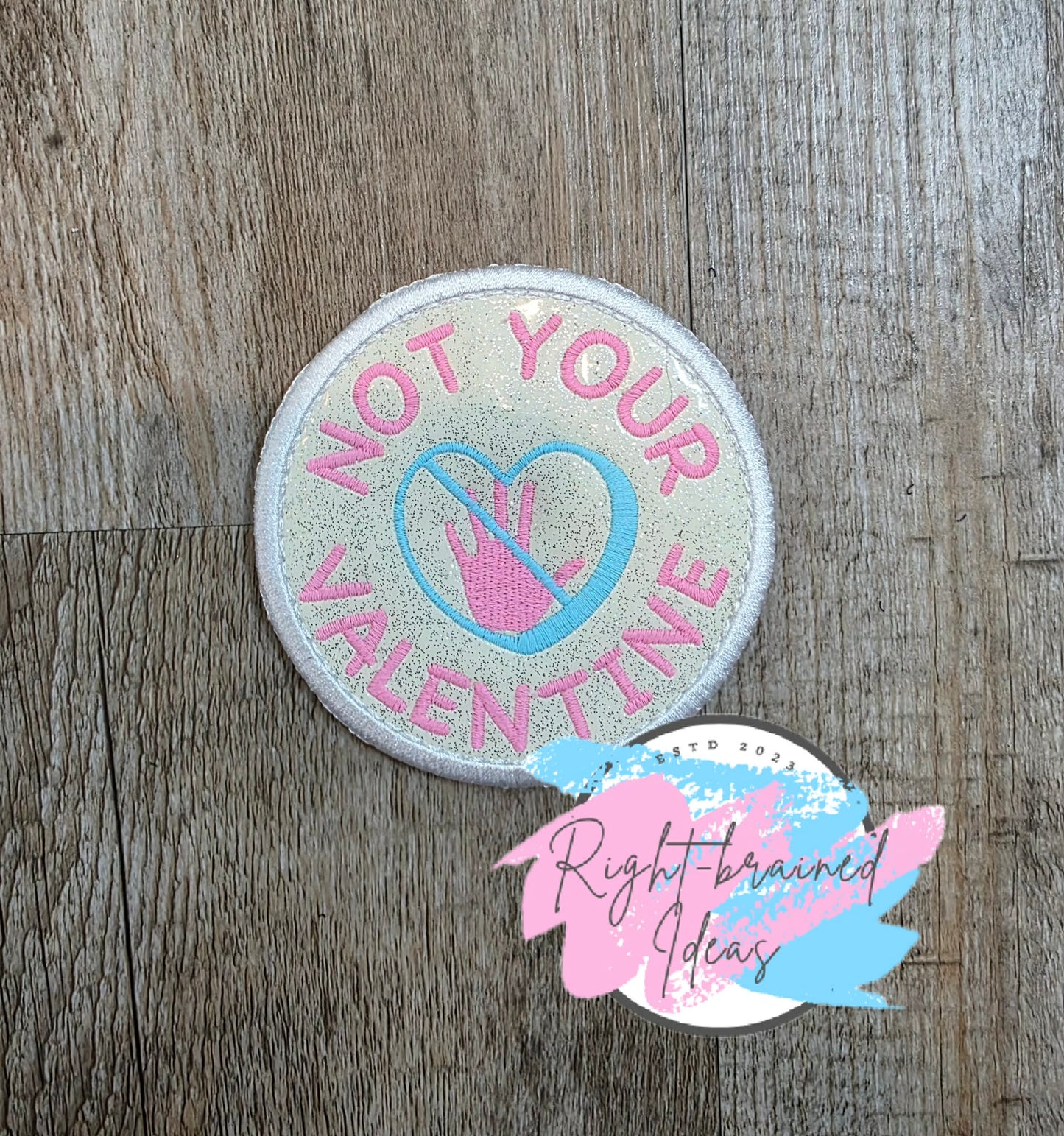 Frosted And Sweet Conversation Heart Inspired In Training Multi-colored On Sparkle White Vinyl Four-piece Oversized Patch Set
