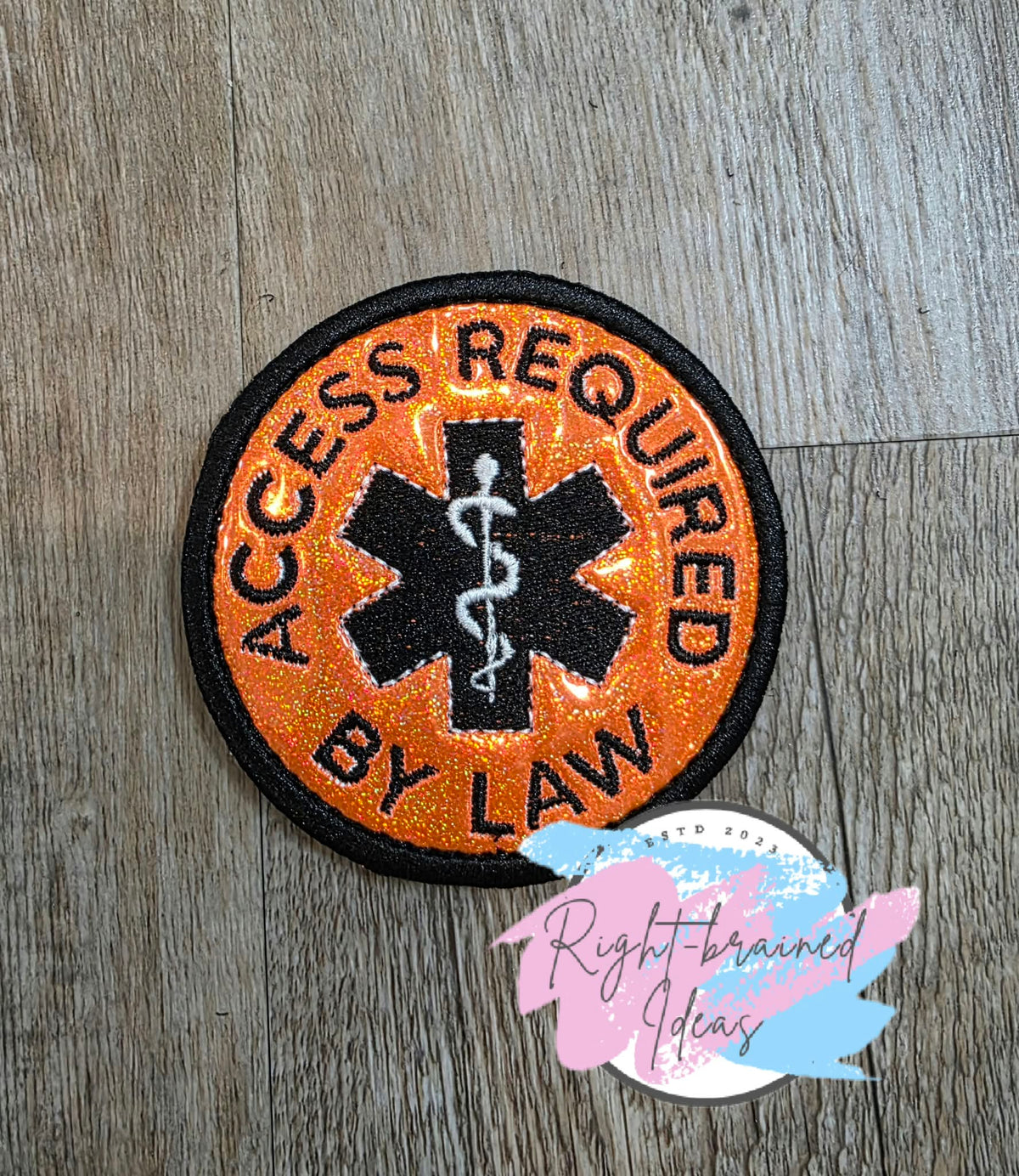 Service Dog Do Not Pet Black And White On Sparkle Orange Holographic Vinyl Four-piece Patch Set